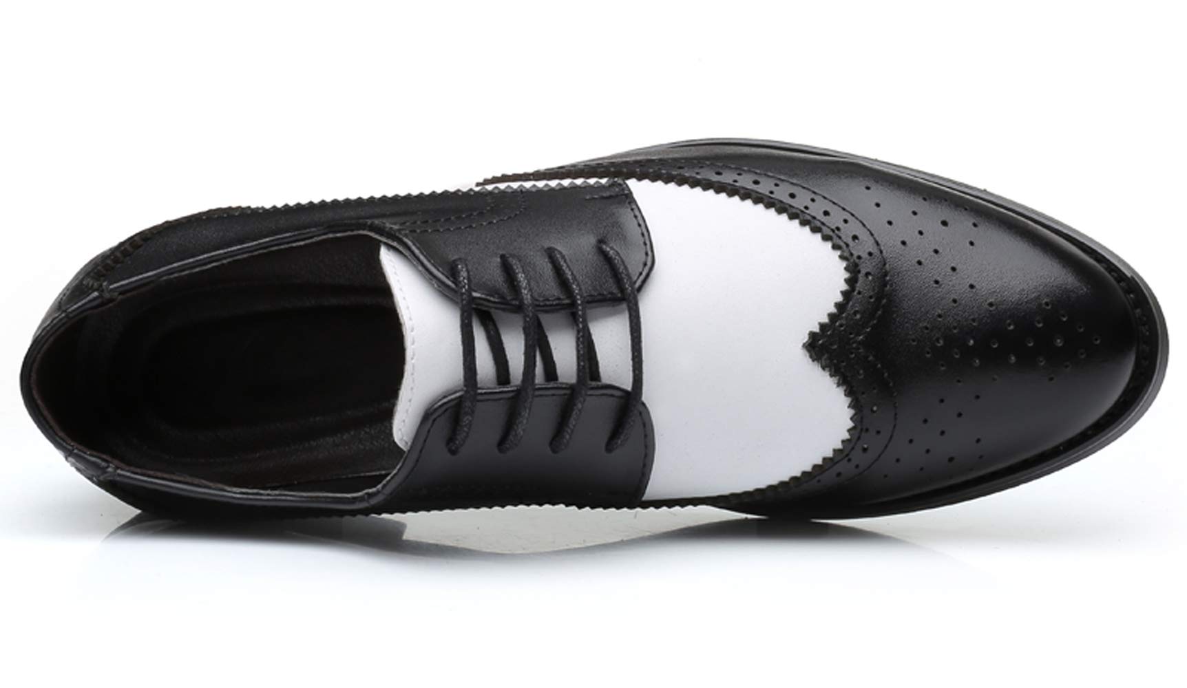 Santimon Men's Wingtip Oxford Dress Shoes - Classic Modern Formal Lace Up Shoes for Business, Wedding & Office Wear