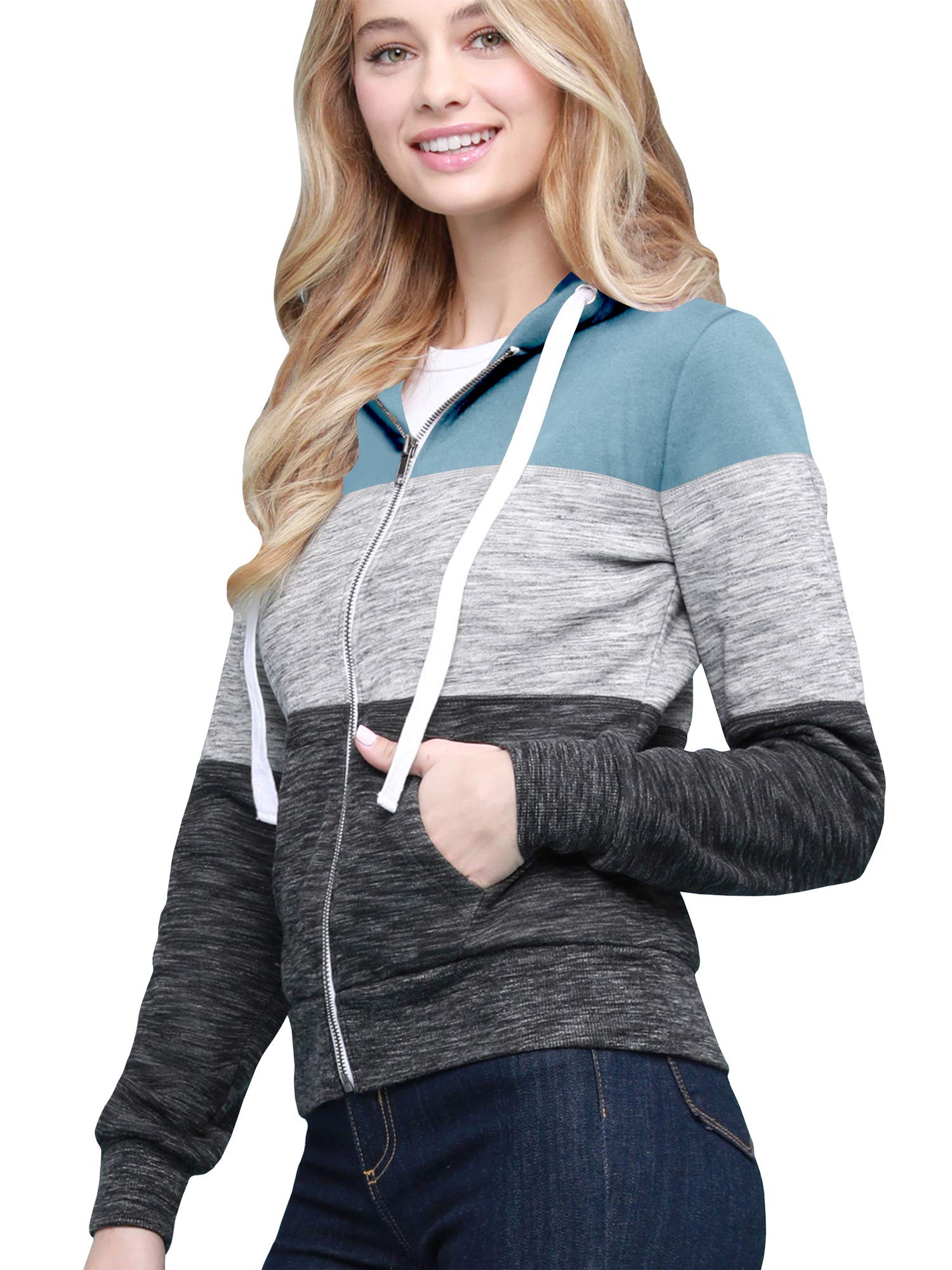 CTC Women's Active Fleece Zip-Up Hoodie Sweater Jacket - Lightweight Warm Pullover for Running, Hiking & Outdoor Activities