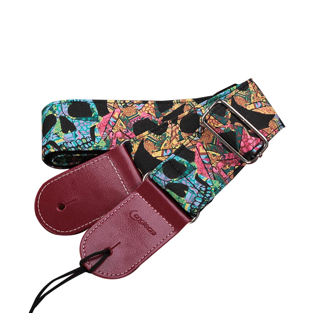Premium Leather Guitar Strap for Electric & Bass Guitars - Wide & Thickened Shoulder Strap with Adjustable Length - Perfect for Live Performances, Studio Sessions & Stage Shows