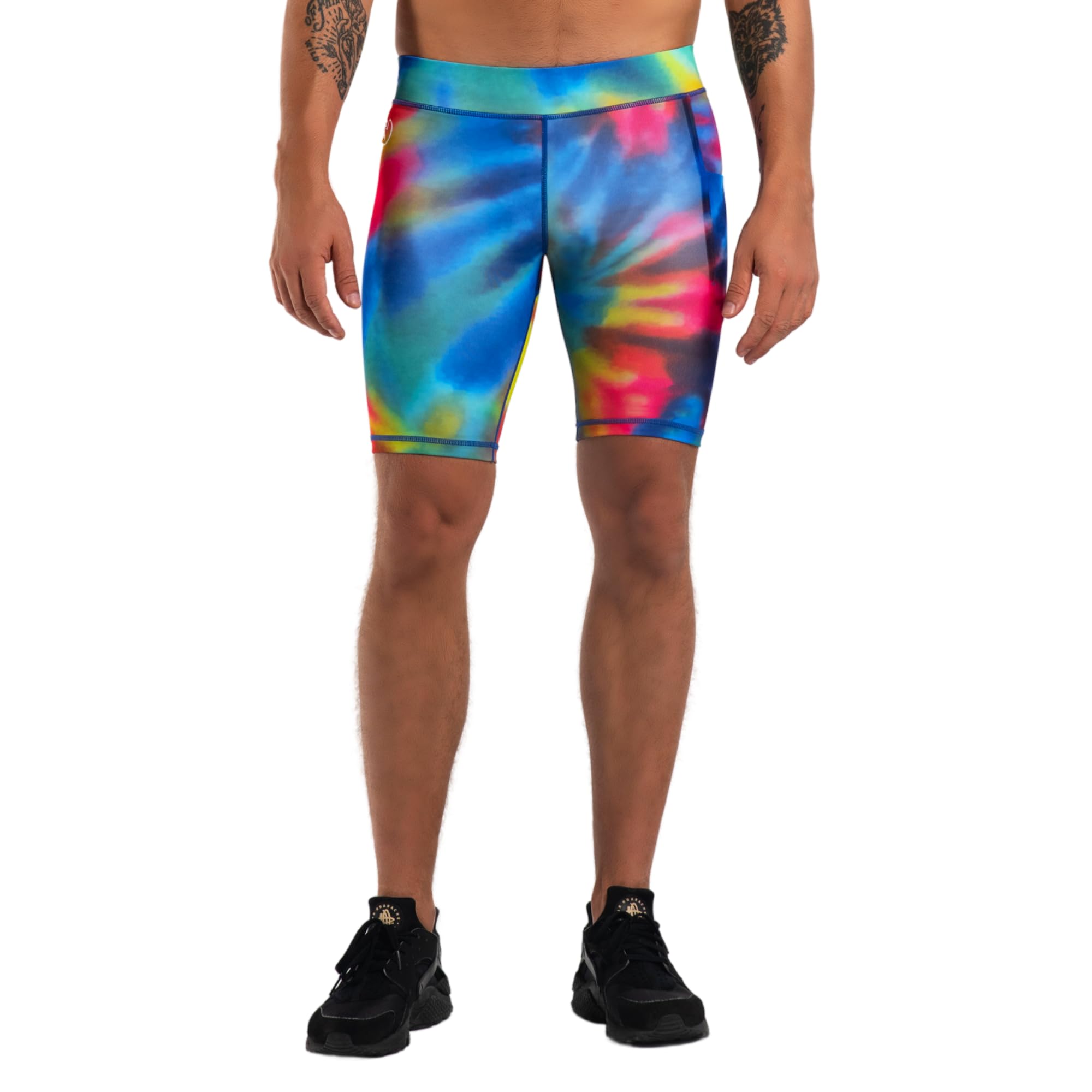 Kapow Meggings Men's Compression Shorts with Pockets - Workout, Running & Gym Activewear for Men - Moisture Wicking & Breathable Performance Shorts