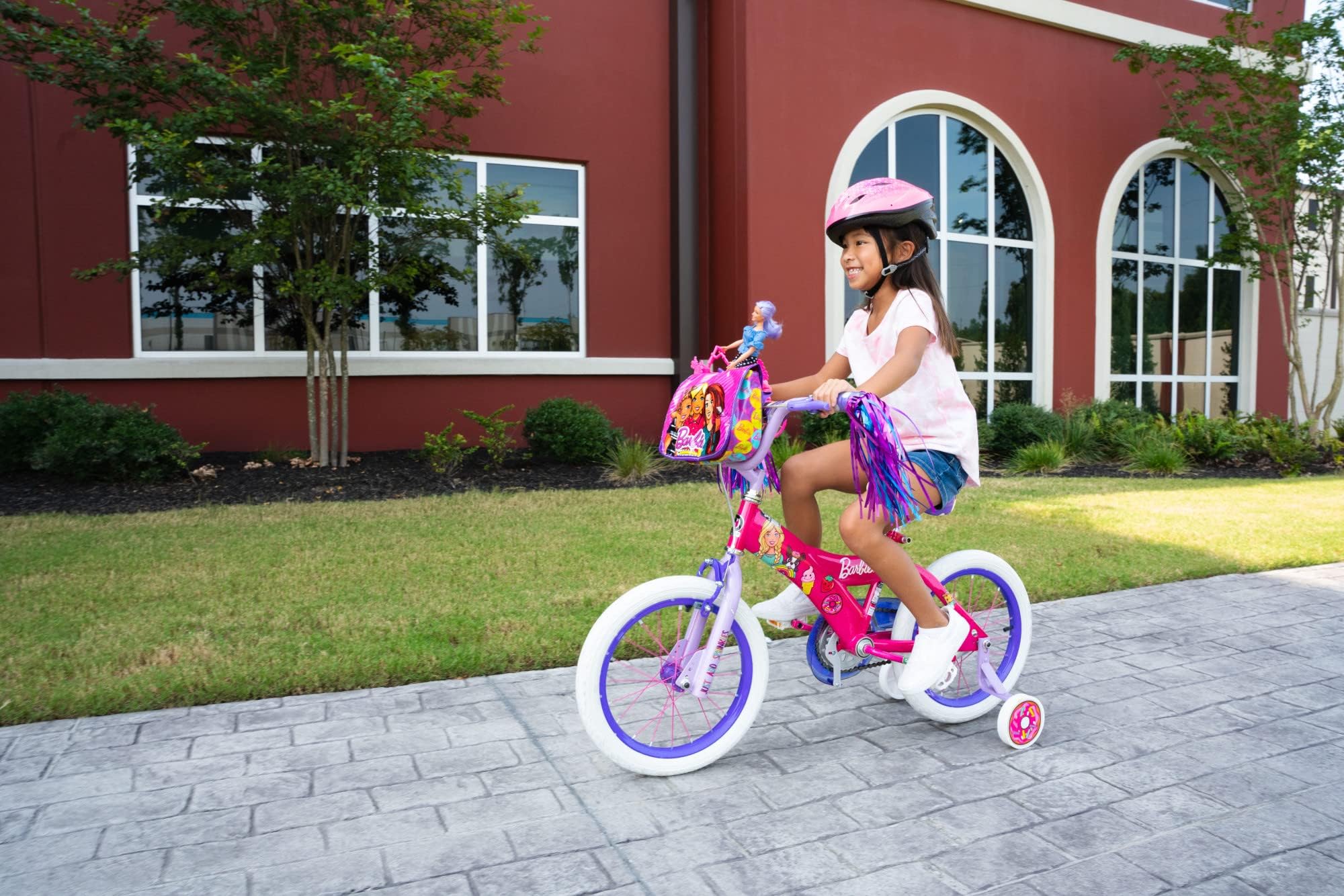 Barbie Sweets 16 Inch Girls Bike for Ages 4-8 | Dynacraft Kids Bicycle with Training Wheels | Perfect for Birthday Gifts & Outdoor Play