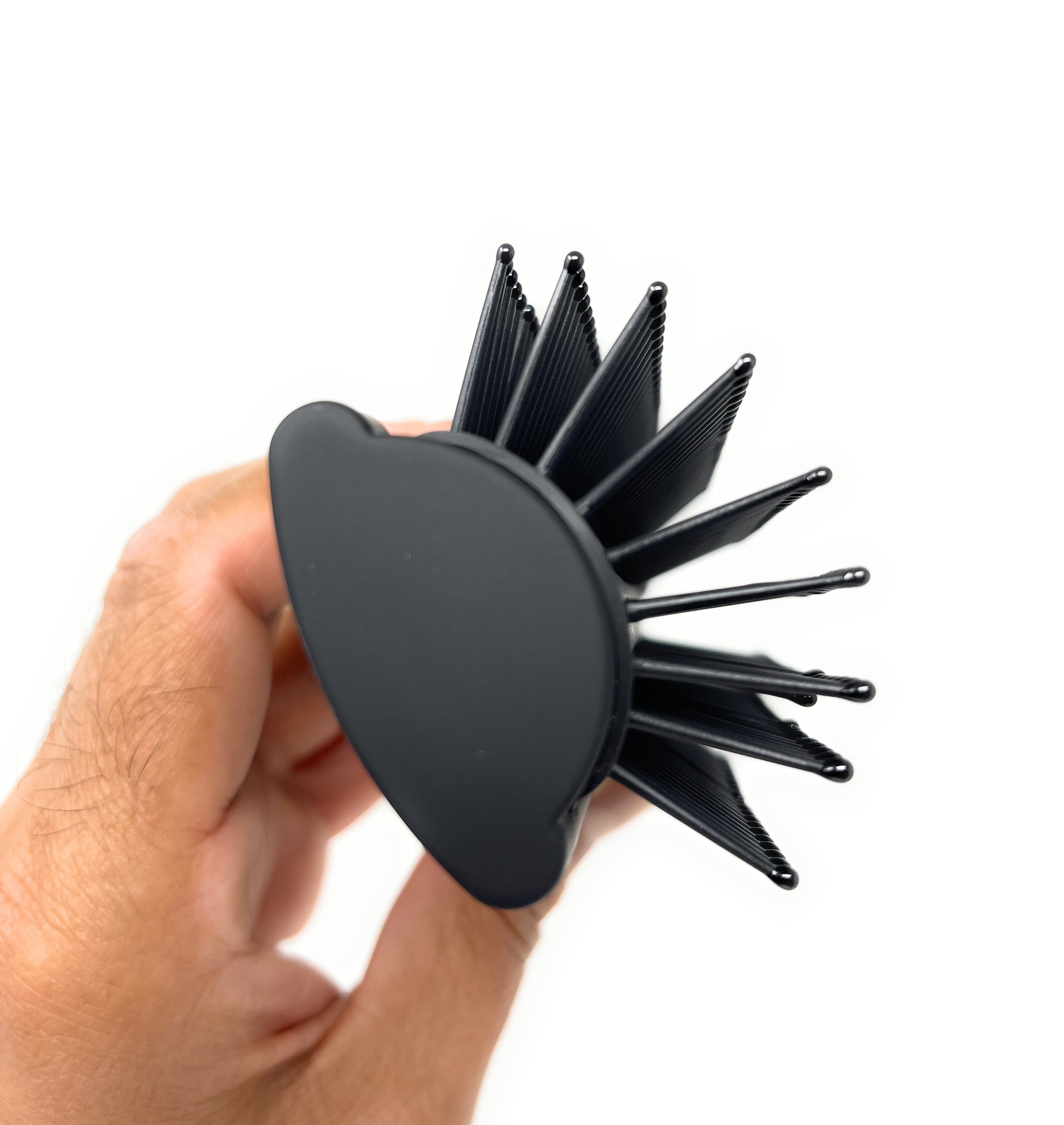 Scalpmaster Rubberized Base Hair Brush for Curly & Wavy Hair - Detangling & Styling Tool for Smooth, Frizz-Free Hair (Black, 1-Pack) - Perfect for Home & Salon Use