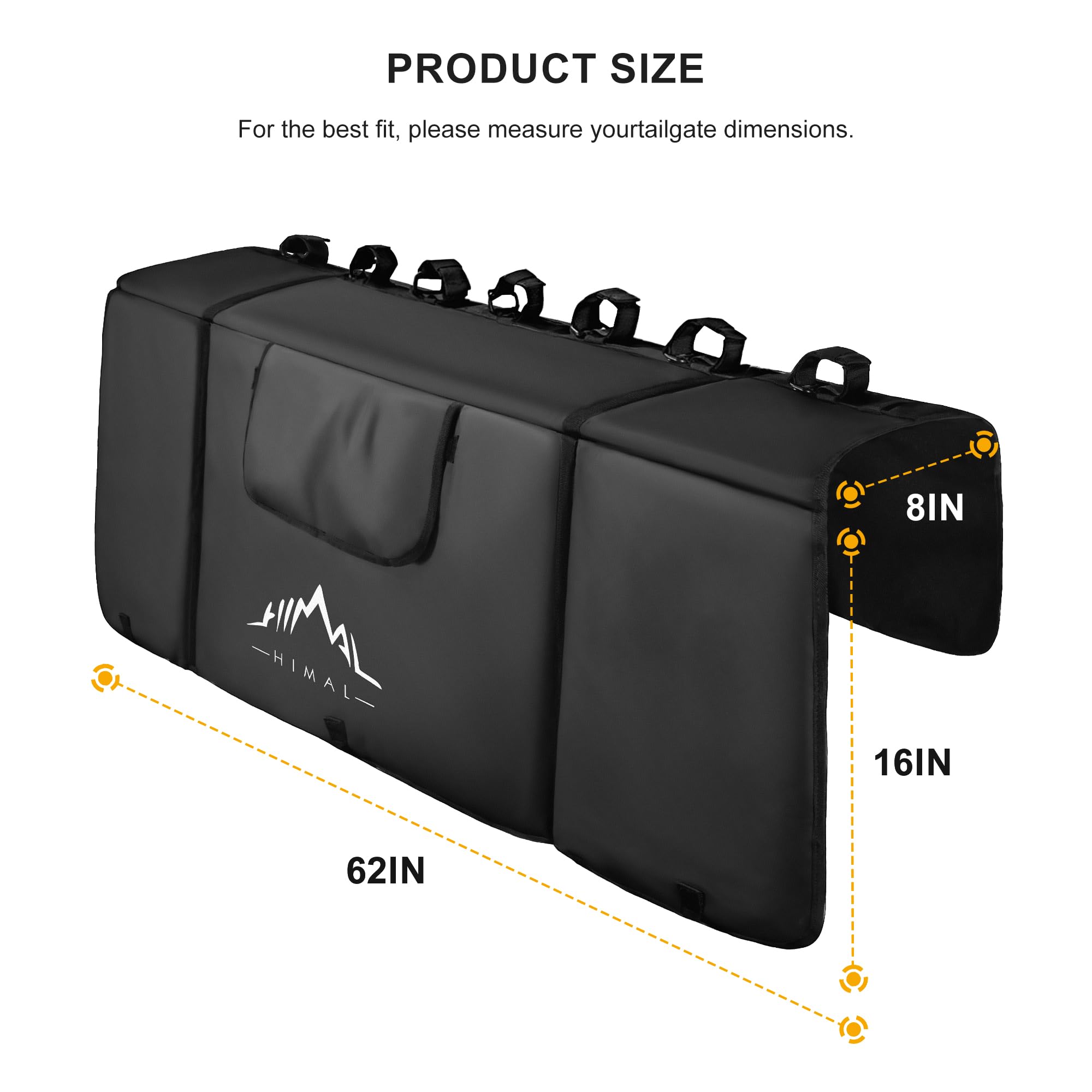 Himal Outdoors Mountain Bike Tailgate Pad - Durable Truck Bed Protector with Tool Pockets for Bike Transport | Perfect for Pickup Trucks & Outdoor Adventures