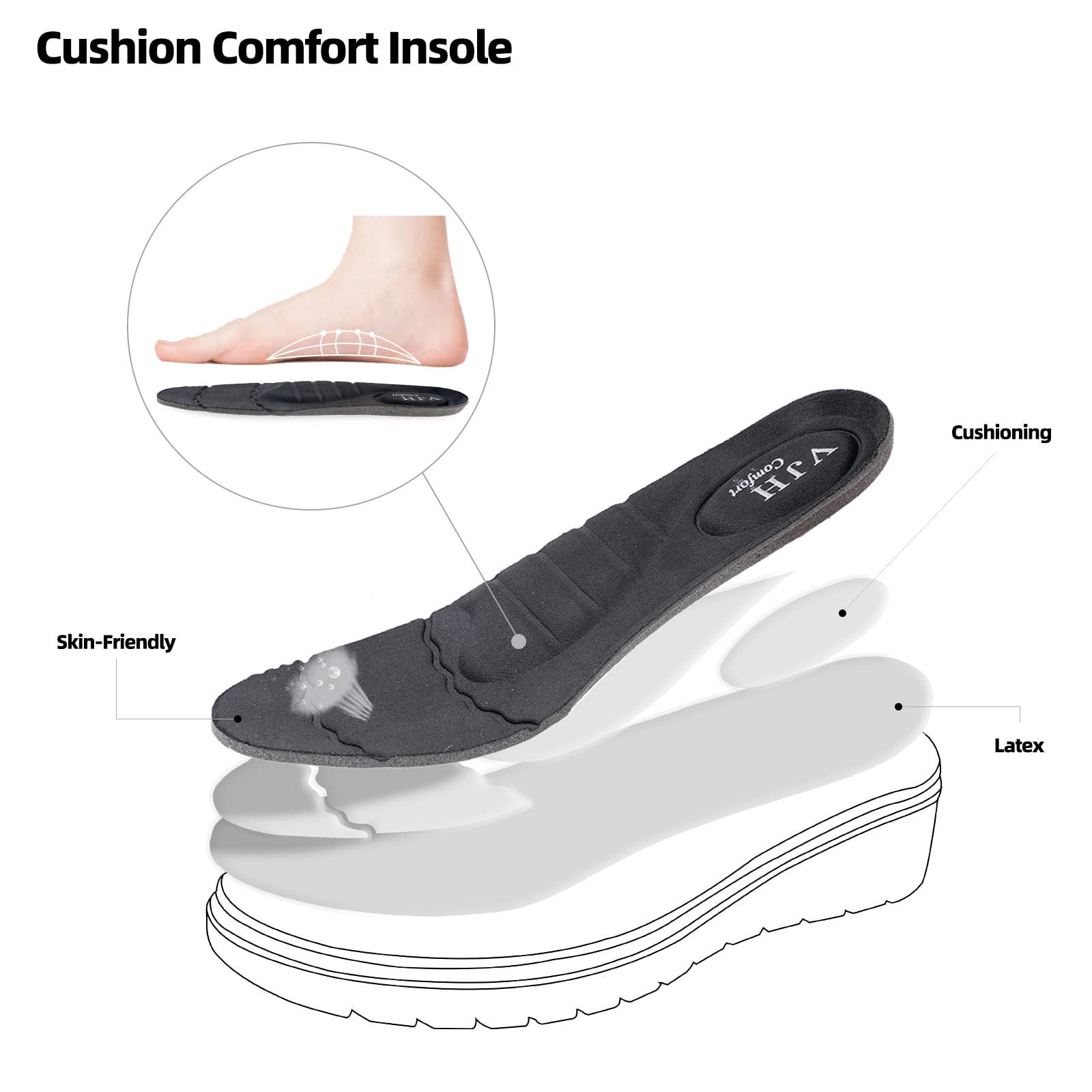 VJH Comfort Women's Loafers - Round Toe Slip-On Walking Shoes with Arch Support for All-Day Comfort | Perfect for Work, Travel & Casual Wear