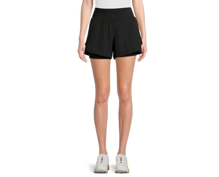 Avia Women's High-Waisted Compression Workout Shorts - Moisture-Wicking & Breathable for Running, Yoga & Gym Training
