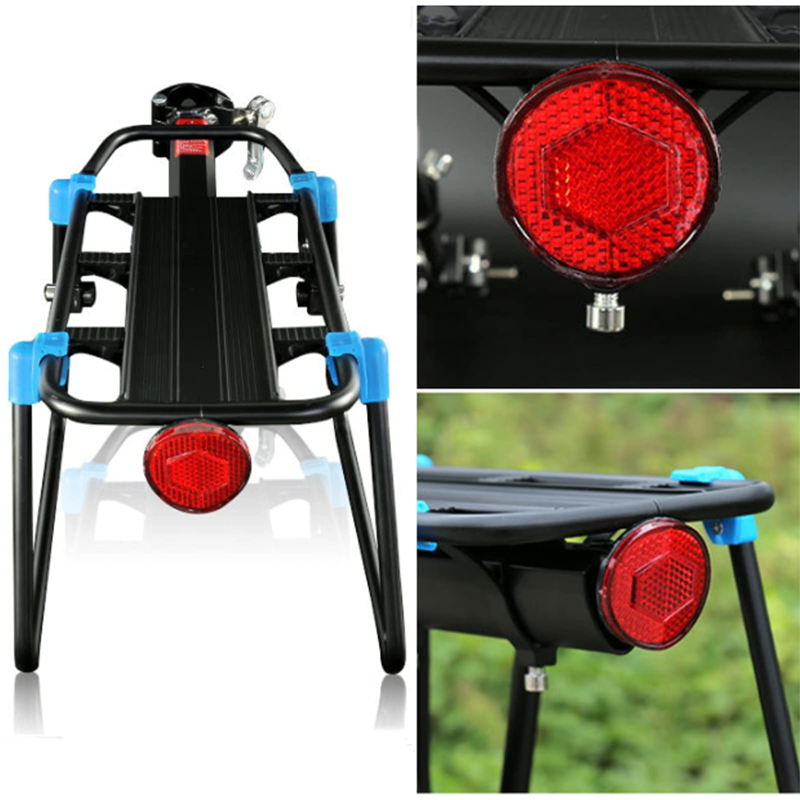 Heavy Duty Bike Pannier Rack - 50kg Capacity Adjustable Bicycle Rear Cargo Carrier | Waterproof Cycling Accessories for Commuting, Touring & Shopping | Universal Fit for Mountain/Road Bikes (Black)