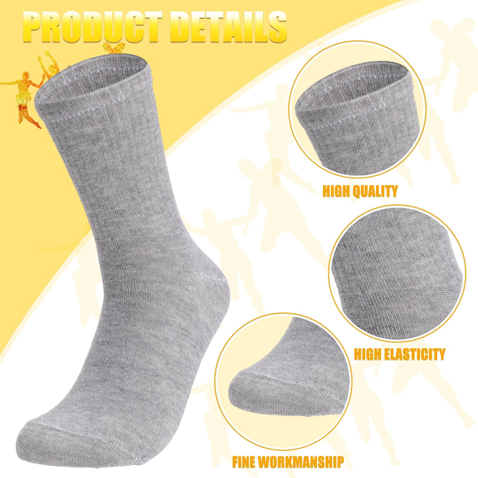Haysandy 200 Pairs Bulk Unisex Socks - Crew Solid Color Athletic Casual Socks for Women, Men, Adults & Kids - Perfect for Sports, Daily Wear & Donations to Homeless Shelters