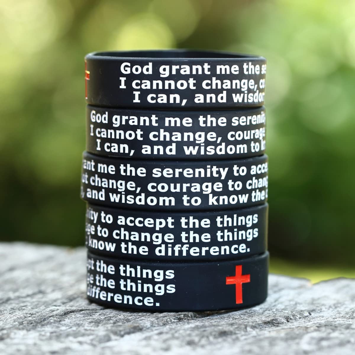 50 Serenity Prayer Bracelets - Inspirational Religious Bands for Meditation & Gifts