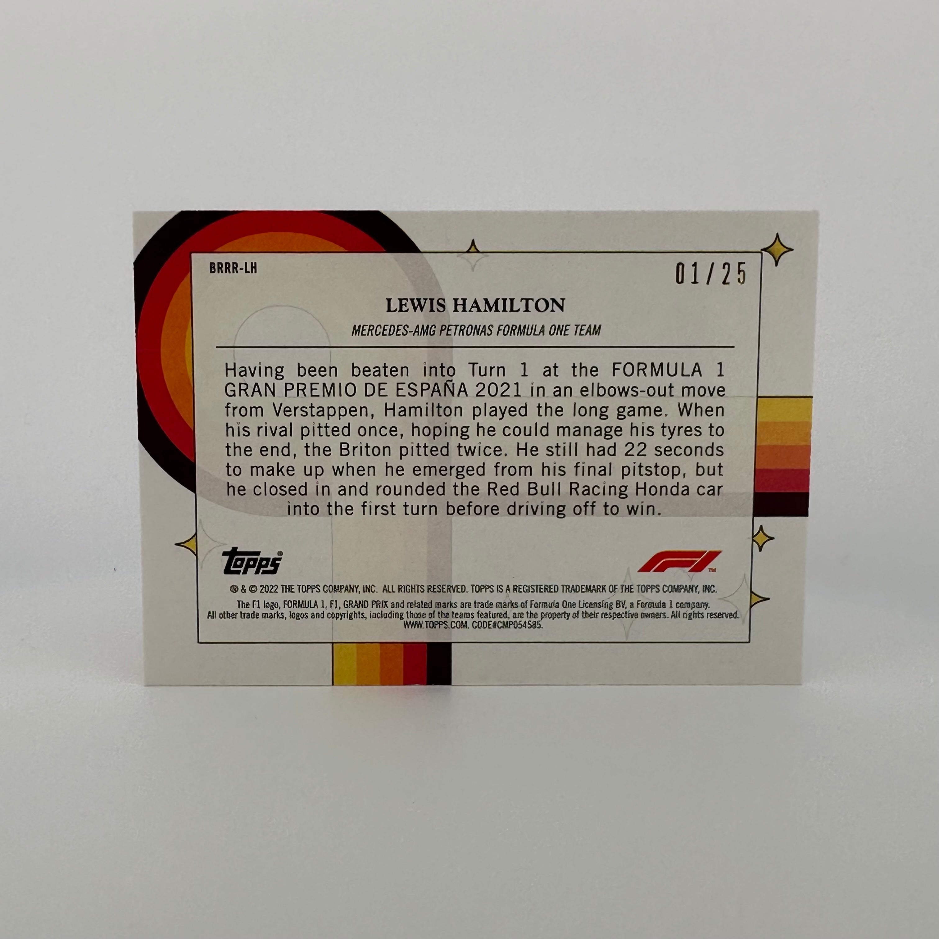 2022 Topps Formula 1 Lewis Hamilton Orange Bounce Rock Race Roll Trading Card - Perfect for F1 Collectors, Sports Memorabilia Enthusiasts & Racing Fans Display