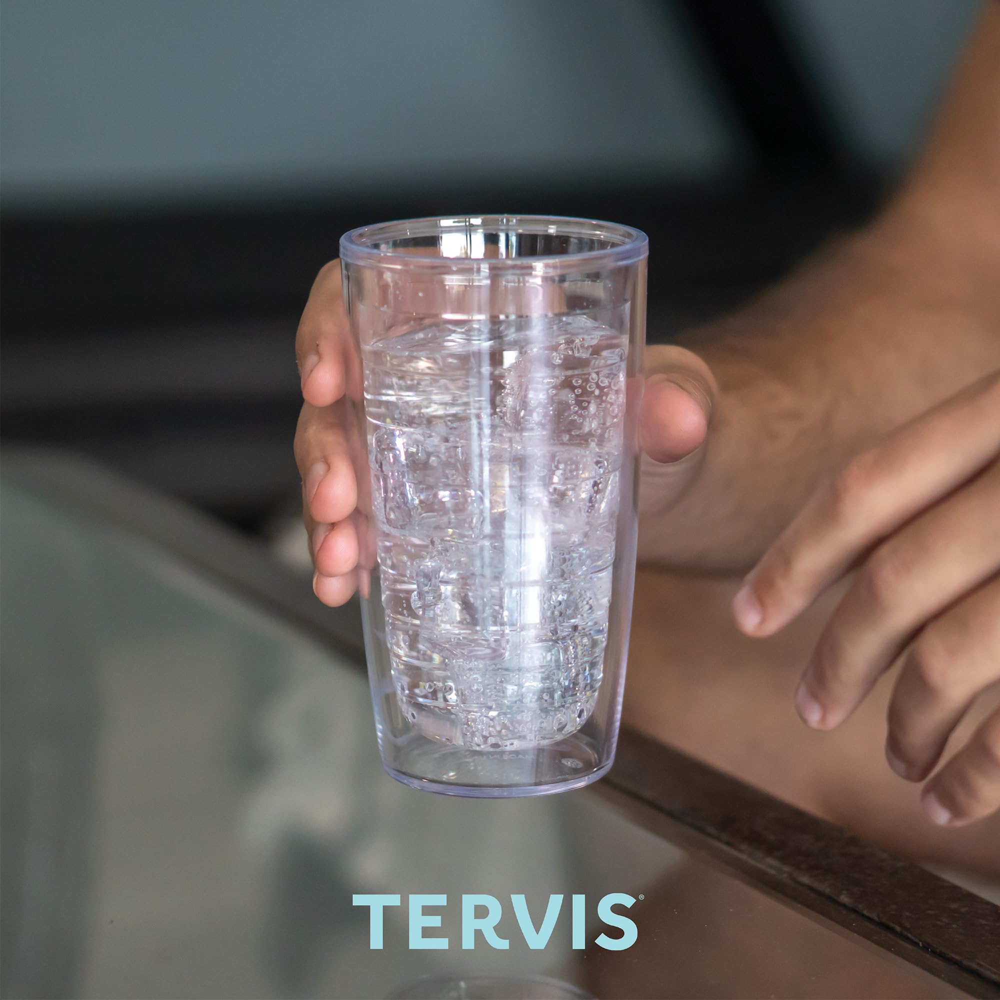 Tervis UNF Insulated Tumbler with Wrap and Lid - 16oz Clear Stainless Steel Travel Mug for Hot & Cold Drinks - Perfect for Office, Gym, Hiking and Outdoor Activities