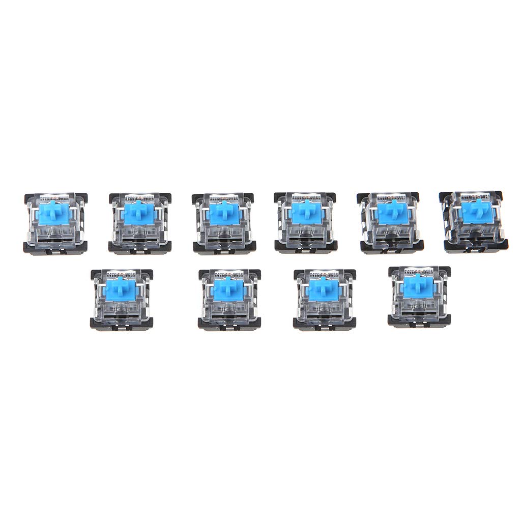 10Pcs Blue 3-Pin Mechanical Keyboard Switches for Cherry MX Keyboards - Keyboard Tester Kit with Tactile Clicky Feel | Perfect for Gaming, Typing & DIY Keyboard Builds