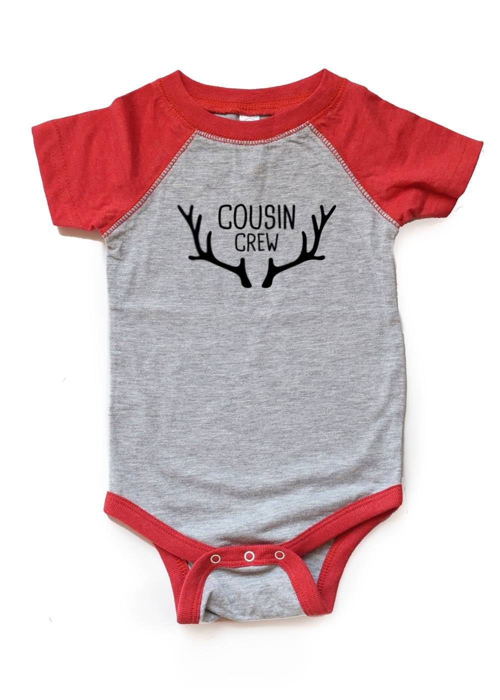 Christmas Family Matching Shirts for Kids - Cousin Crew Deer Antler Raglan Tees for Boys & Girls - Perfect for Family Reunions, Holiday Photos & Festive Gatherings