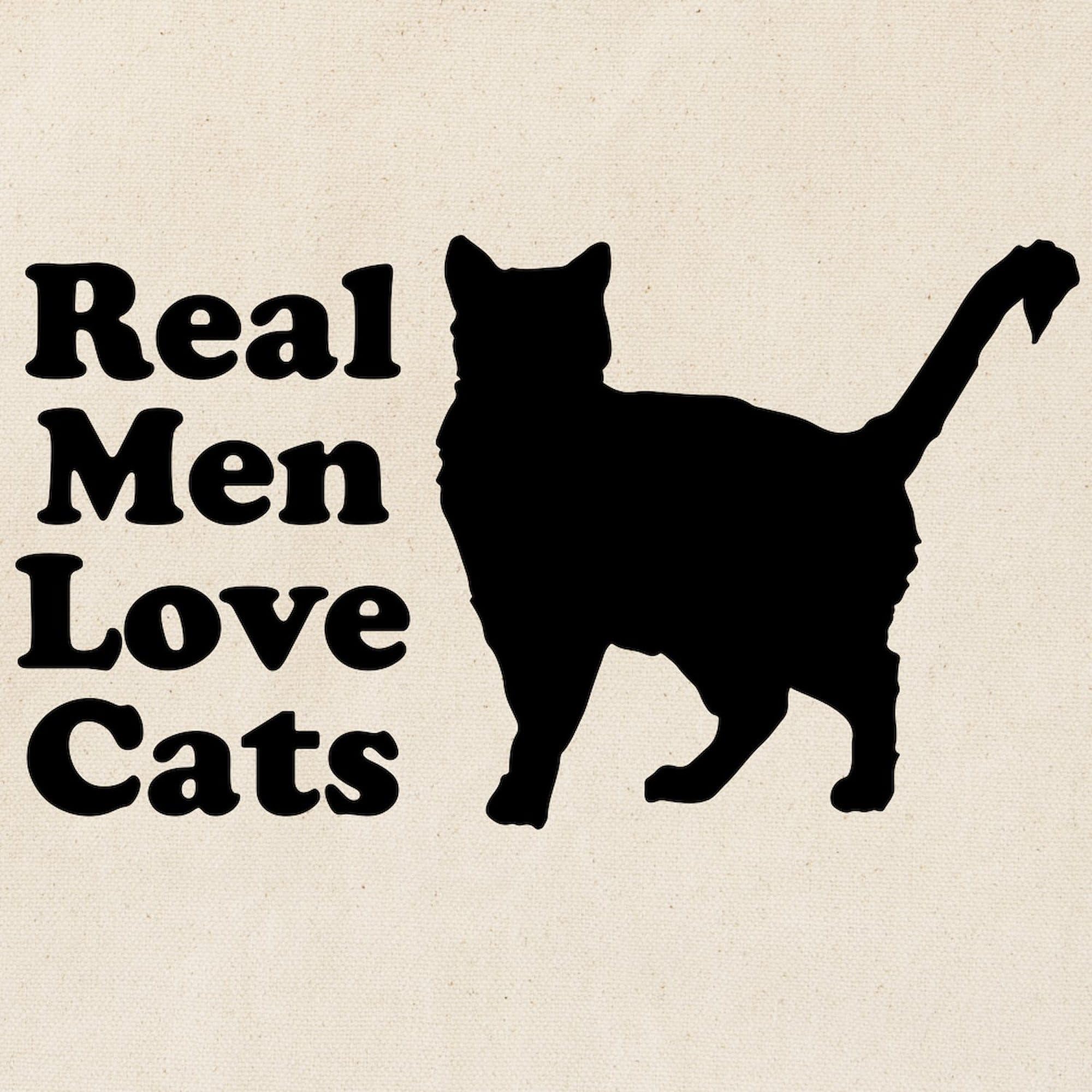 Real Men Love Cats Tote Bag - Natural Canvas Reusable Shopping Bag for Groceries, Beach & Everyday Use | Eco-Friendly Cotton Tote