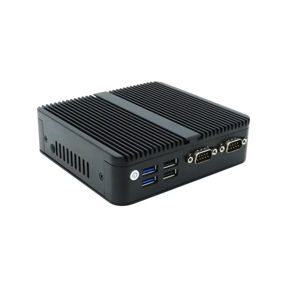 VENOEN Fanless Mini PC with 12th Gen Intel J6412 Processor, Windows 11 Pro, 8GB DDR4 RAM & 256GB SSD - Dual HDMI, DisplayPort, 3 Display Support, 2x LAN, 2x RS232, WiFi, Bluetooth 4.2 - Perfect for Home Office, Digital Signage, and Industrial Automation