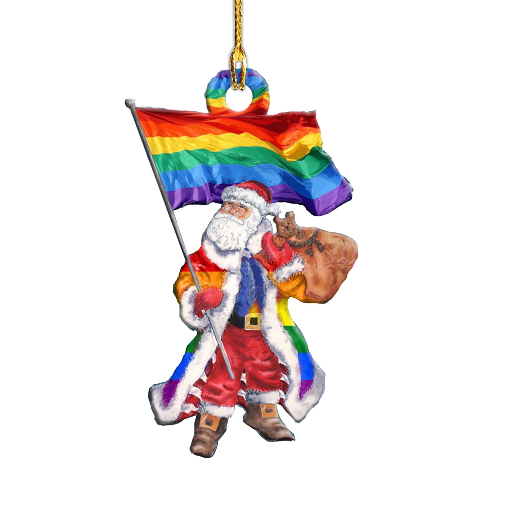DesignFullPrint Christmas Ornament - Rainbow LGBTQ Pride Tree Decorations for Holiday Season | Unique Gift for Gay Couples, Friends & Family | Perfect for Xmas Tree, Home Decor & Office Celebrations