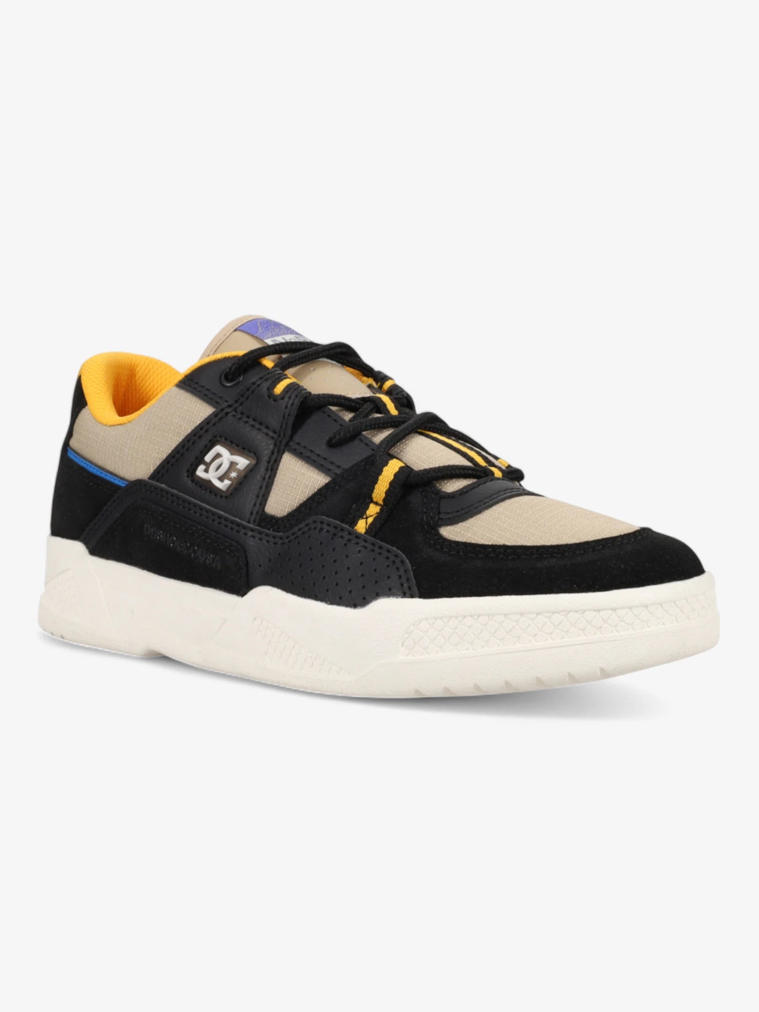 DC Construct Sneakers - Black, Orange & Blue - Men's Skate Shoes for Streetwear & Casual Wear