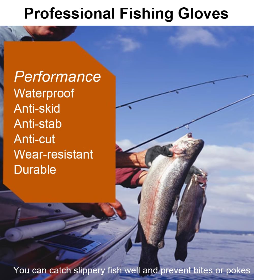 **Non-Slip Fishing Gloves for Men – Durable & Protective Fishing Accessories – Ideal for Saltwater, Freshwater & Ice Fishing**