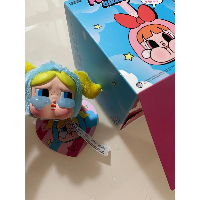 Powerpuff Girls Bubbles Vinyl Face Pendant Keychain - Crybaby Series | Cute Cartoon Keychain for Backpacks, Bags & Gifts