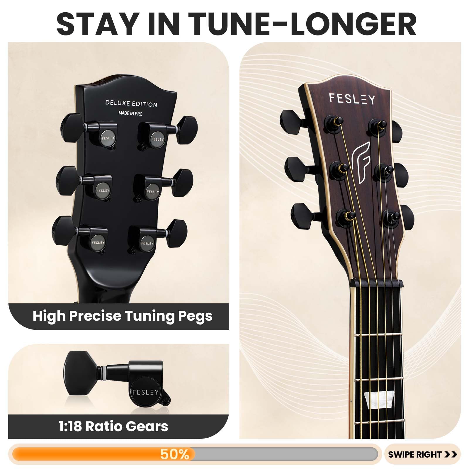Fesley Jumbo Cutaway Acoustic Guitar - 42