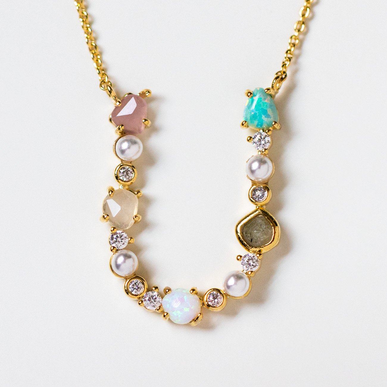 Opal Monogram Pendant Necklace - Personalized Initial Jewelry for Women - Perfect Gift for Birthday, Anniversary & Everyday Elegance