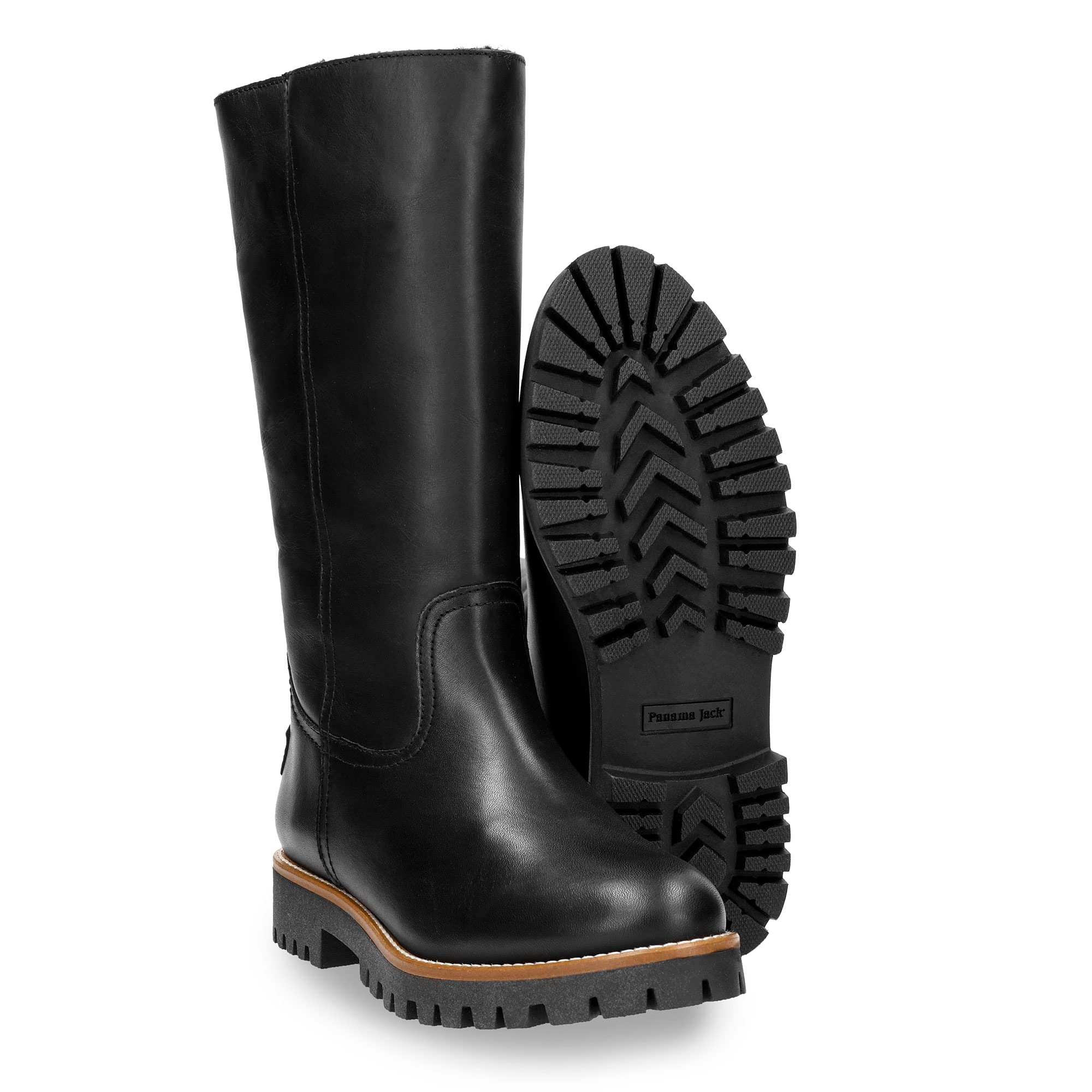 Panama Jack Tania Women's Ankle Boots - Black Leather Mid Calf Boots Size 9.5 | Comfortable Casual & Outdoor Shoes for Walking, Travel & Fall Fashion