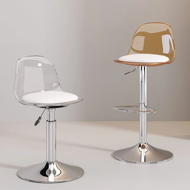 Modern Acrylic Bar Stools for Kitchen Counter - Clear Transparent Reception Stools with Comfortable Seat - Perfect for Home Bar, Kitchen Island, Restaurant & Office Reception Area