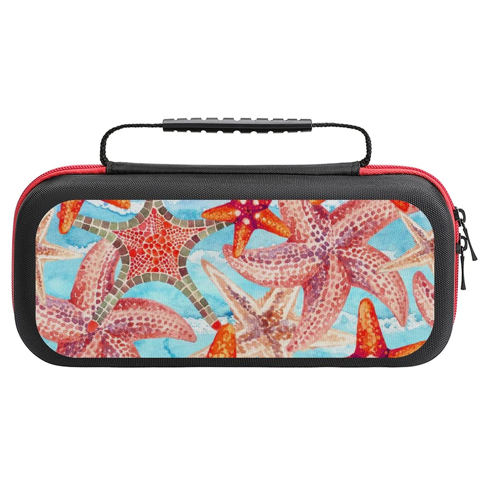Sea Starfish Printed Travel Carrying Case for Nintendo Switch Lite & Accessories - Waterproof Storage Bag for Gaming, Commuting, and Outdoor Adventures