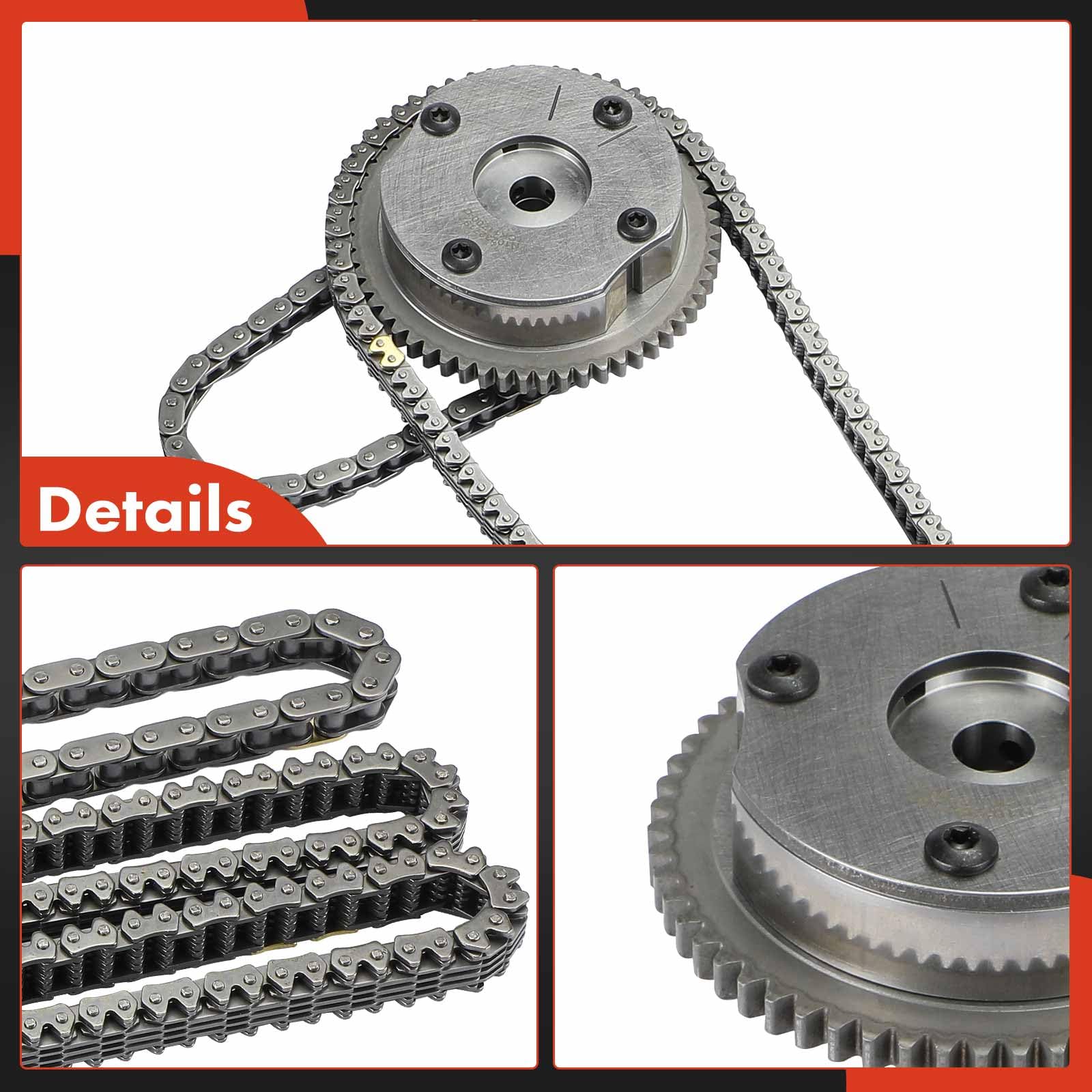 Premium 15-Piece Engine Timing Chain Kit with Sprocket, Tensioner & Guide - Compatible with Ford F-150, Explorer, Edge, Transit, Mustang, Taurus, Flex & Lincoln MKZ, MKX, MKS - 6 Cylinder 3.5L 3.7L - Perfect for Engine Repair, Maintenance & Performance Upgrades