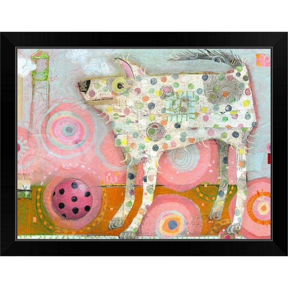 Distraction Black Framed Dog Art Print - Modern Pet Wall Decor for Living Room, Bedroom & Office