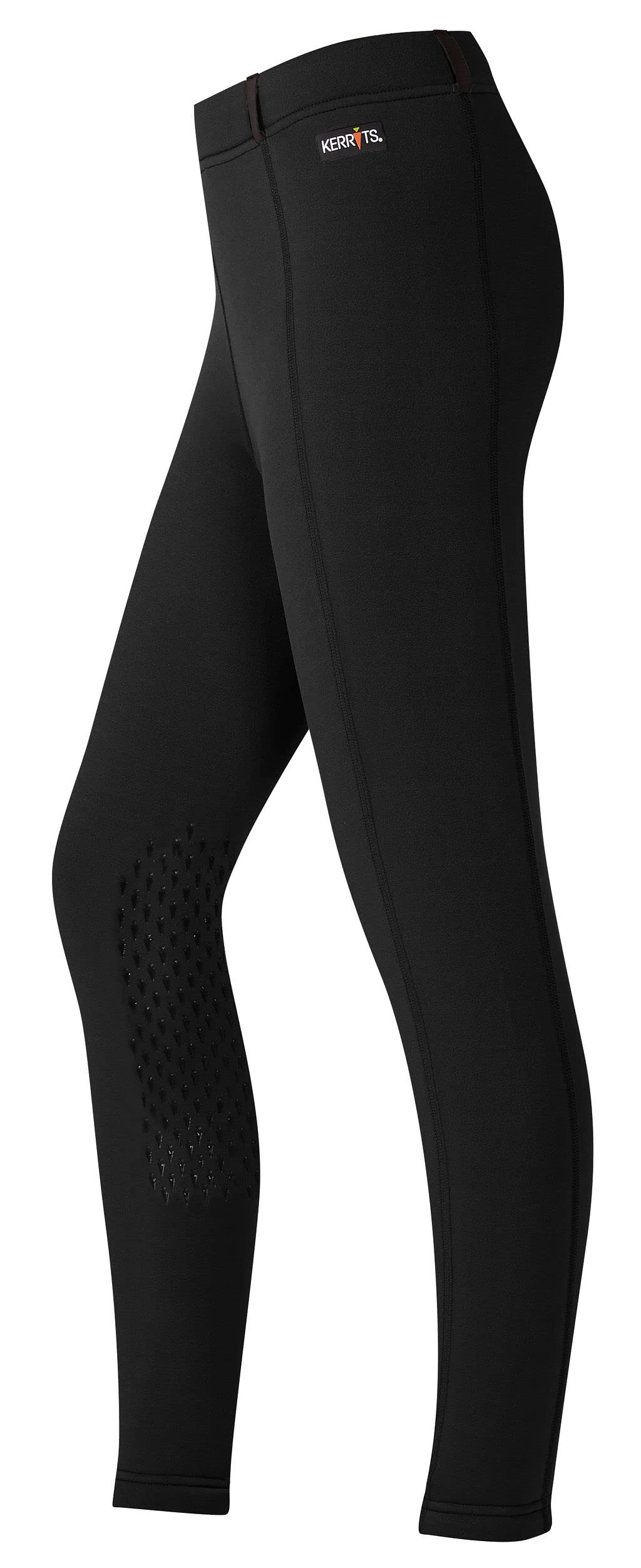 Kerrits Kids Power Stretch Fleece Knee Patch Winter Horse Riding Tights - Warm Polartec Equestrian Leggings with Pocket for Girls & Boys | Perfect for Cold Weather Riding Lessons & Stable Activities