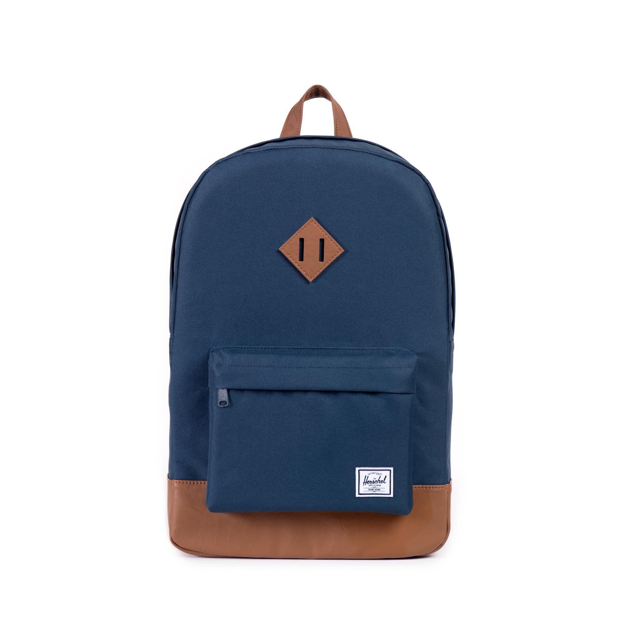 Herschel Heritage Backpack for Men & Women - Water-Resistant Laptop Backpack with USB Port, Navy Blue - Perfect for School, Work, Travel & Daily Commute