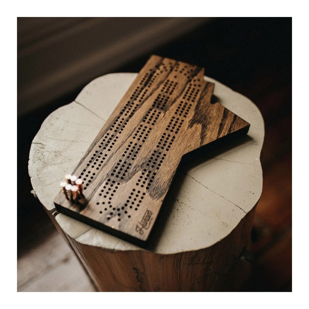 Premium Huron Woodwork Manitoba Cribbage Board - Handcrafted Wooden Game Board for Family Game Nights & Cabin Entertainment