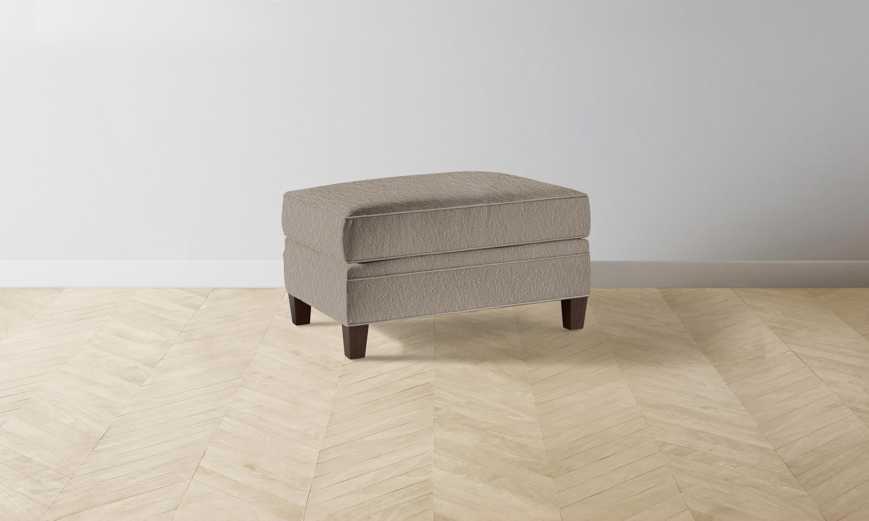 Carmine Ottoman with Performance Bouclé Upholstery - Stylish and Durable Footrest for Living Room, Bedroom, or Office - Perfect for Relaxing and Decorating