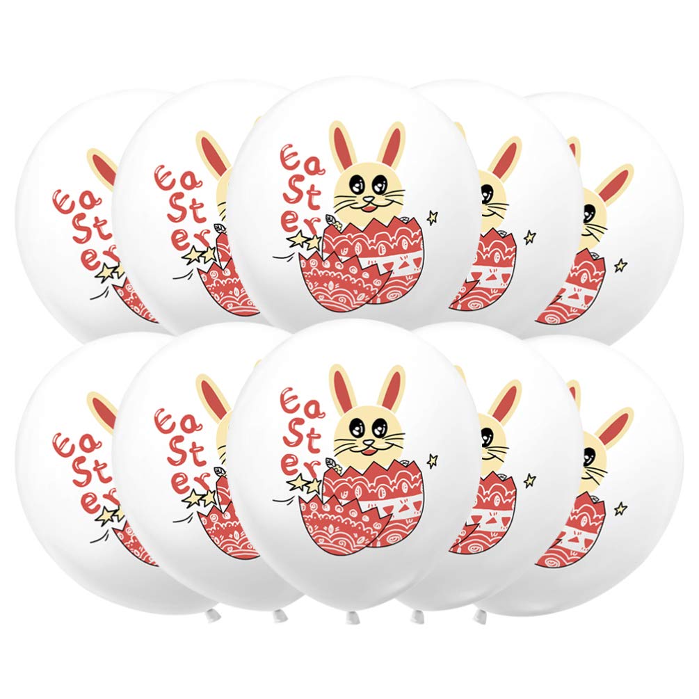 PRETYZOOM 30pcs Easter Balloons Set - Bunny Egg Printed Round Balloons for Easter Party Decorations, Wedding Ornaments, Baby Shower & Birthday Party Supplies | Indoor & Outdoor Festive Decor