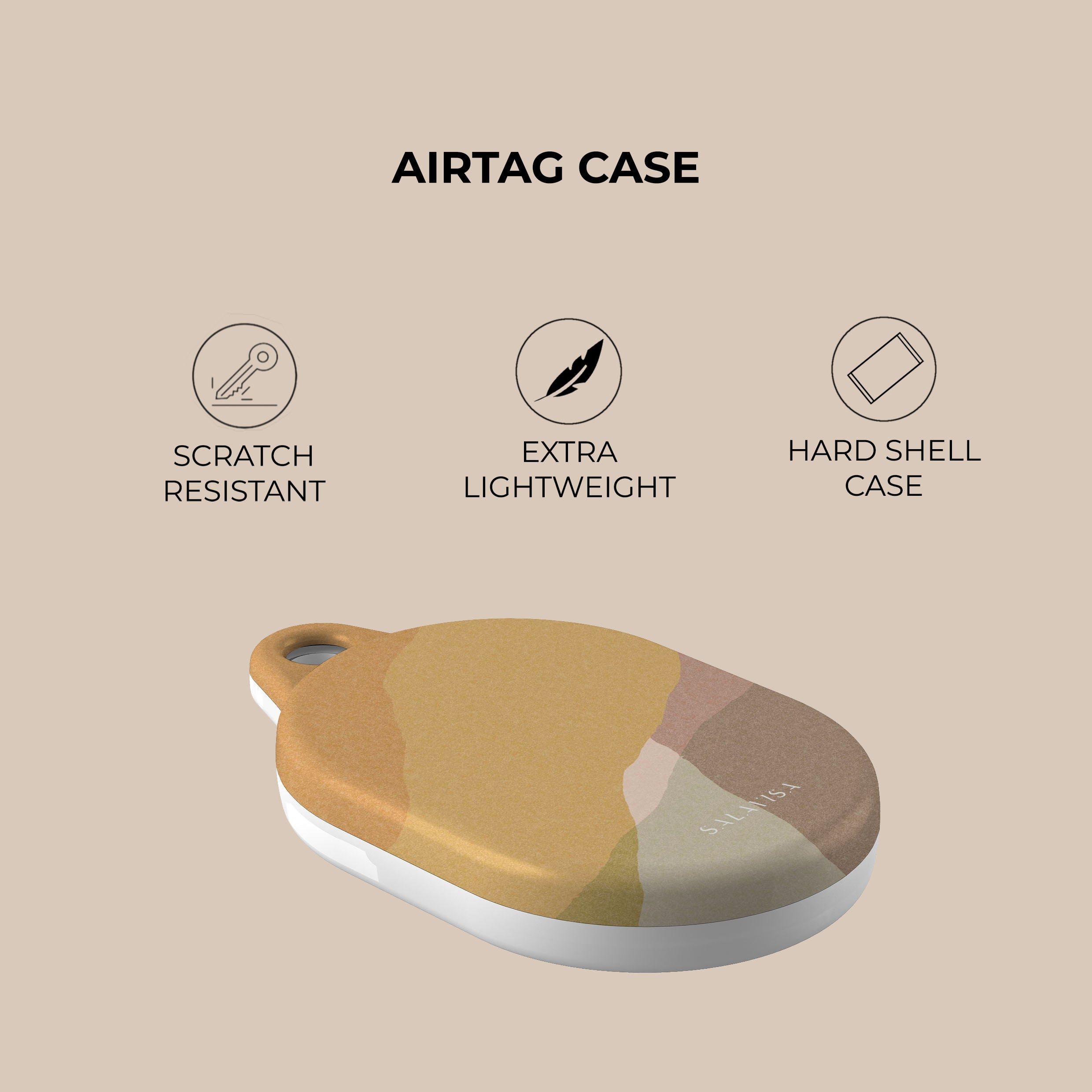Orange Layers AirTag Holder - Premium Keychain & Luggage Tracker for iPhone | Perfect for Travel, Bags & Personal Items