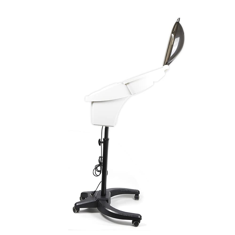 Professional Hair Steamer with Ozone & LCD Display - Salon-Grade Rolling Oil Hair Styling Machine for Hair Dye, Deep Conditioning & Oil Treatment - Adjustable Timer for Home & Salon Use (White, US Stock) - Perfect for Hair Spa, Keratin Treatment & Scalp Therapy
