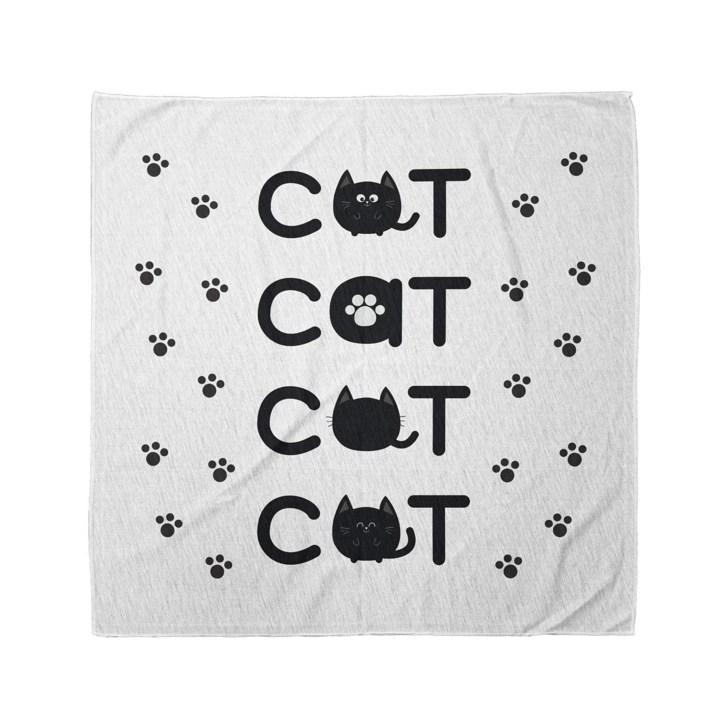 Ambesonne Cat Bandana with Paw Prints - Stylish Unisex Pet Head & Neck Tie for Cats - Perfect for Pet Parties, Photo Shoots & Daily Wear