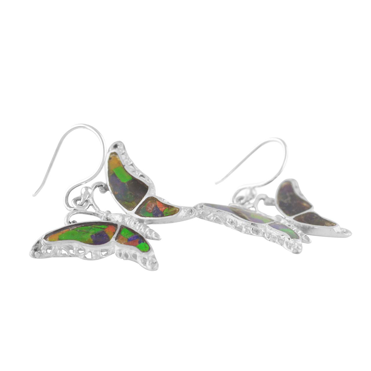 Starborn Ammolite Earrings - Natural Gemstone Jewelry for Women, Elegant Dangle Earrings for Party, Wedding & Special Occasions
