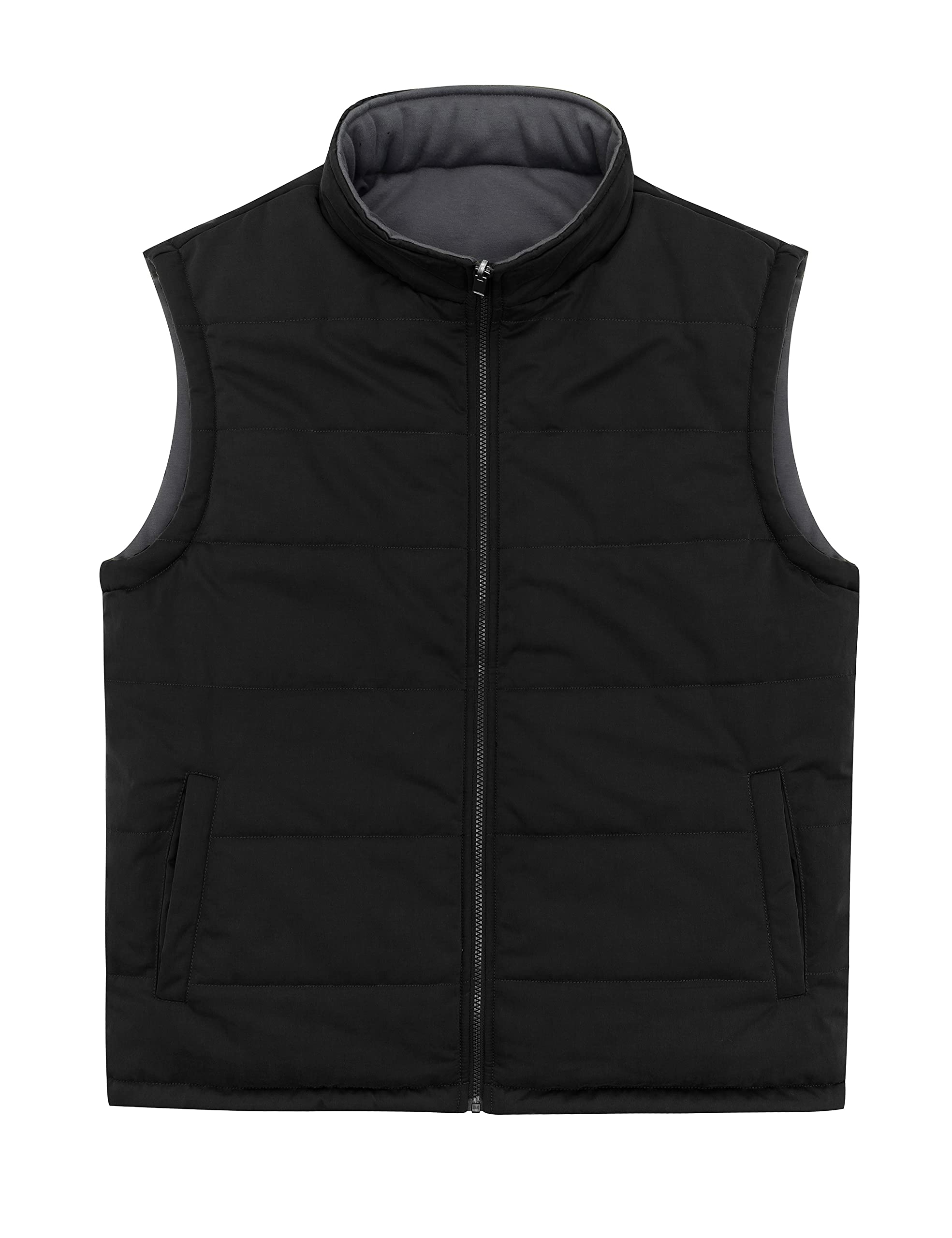 Soularge Men's Big and Tall Winter Reversible Puffer Vest - Thickened Warm Quilted Jacket for Cold Weather, Hunting & Outdoor Activities