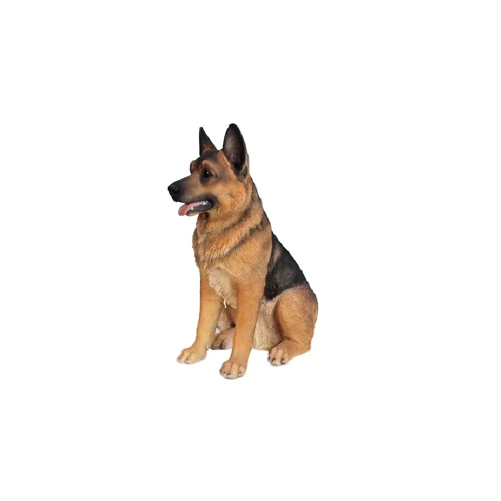 Large German Shepherd Sitting Dog Statue - Handcrafted Home Decor for Living Room, Office & Garden - Hi-Line Gift Ltd