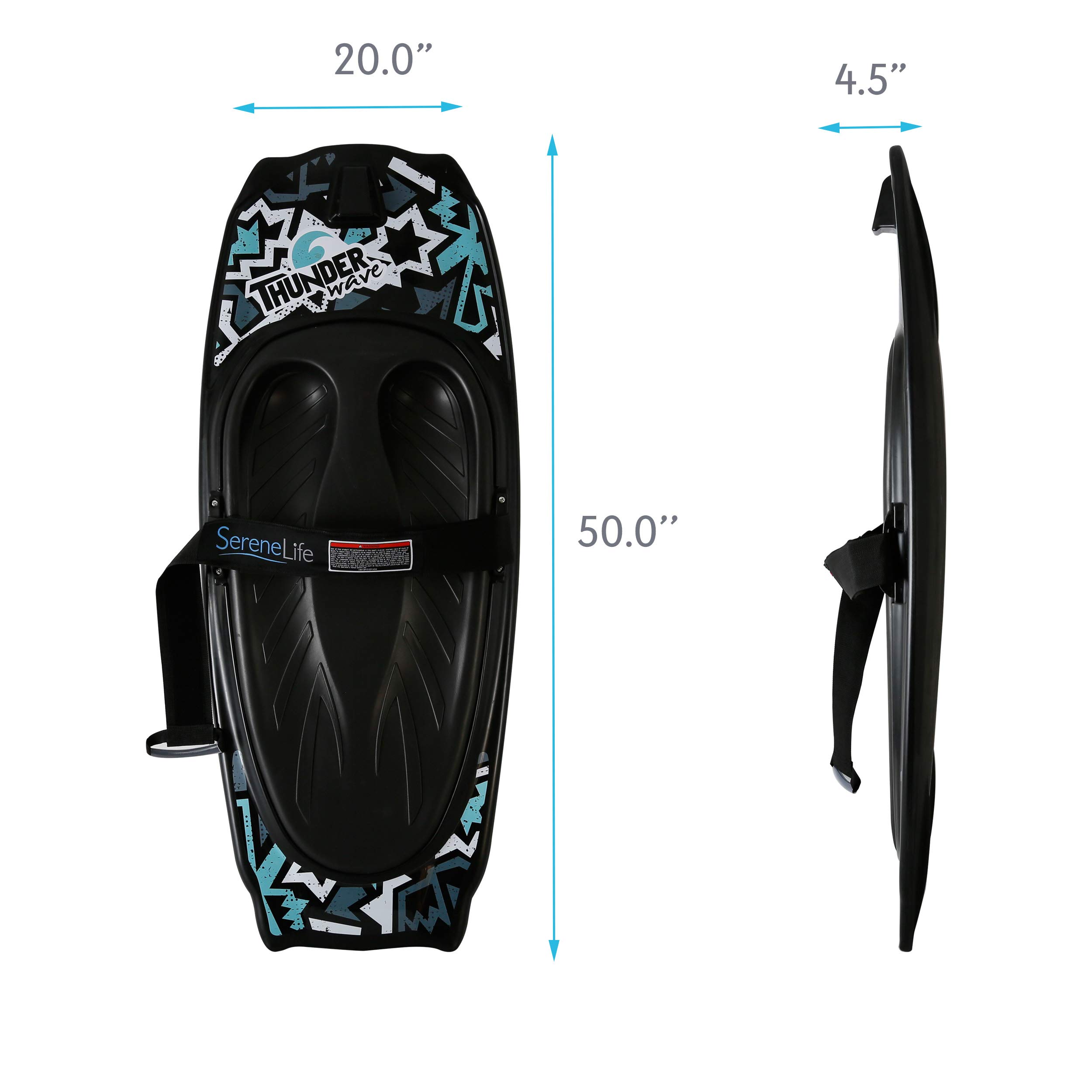 SereneLife Water Sport Kneeboard with Hook for Kids & Adults - Adjustable Strap Kneeboard for Boating, Wakeboarding, Knee Surfing & Water Sports - Perfect for Lakes, Rivers & Ocean Fun