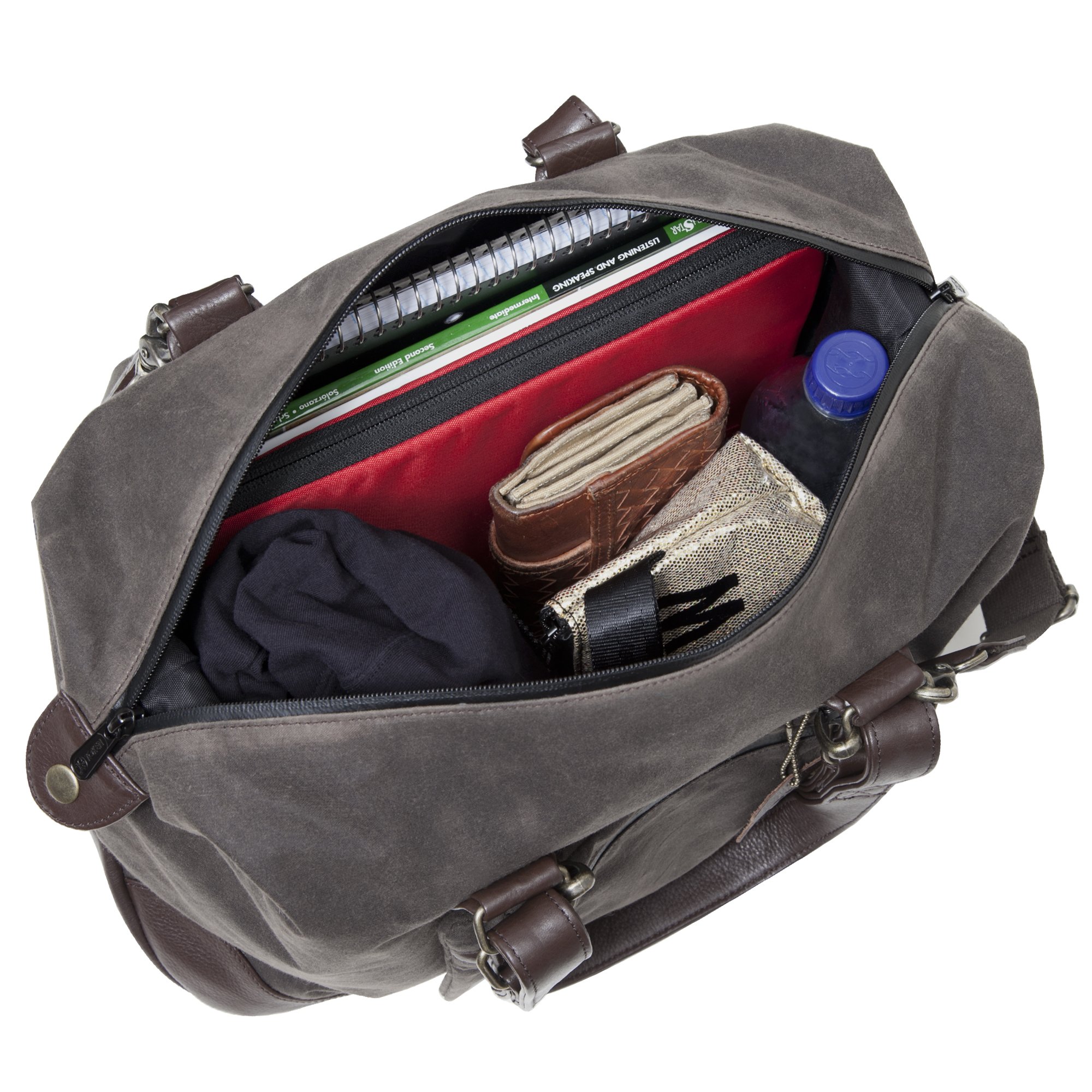 Lafayette Waxed Duffel Bag - Waterproof Travel Duffel for Men & Women, Dark Brown, One Size - Perfect for Gym, Weekend Trips & Outdoor Adventures