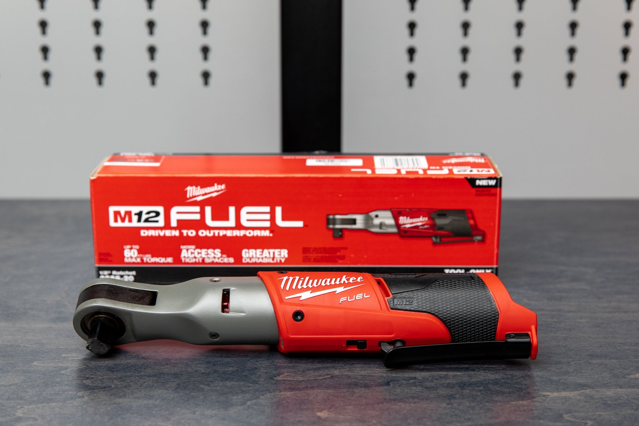 Milwaukee M12 FUEL 1/2 Inch Cordless Ratchet - High Torque Power Tool for Automotive Repair & DIY Projects - Perfect for Tight Spaces & Fastening Bolts