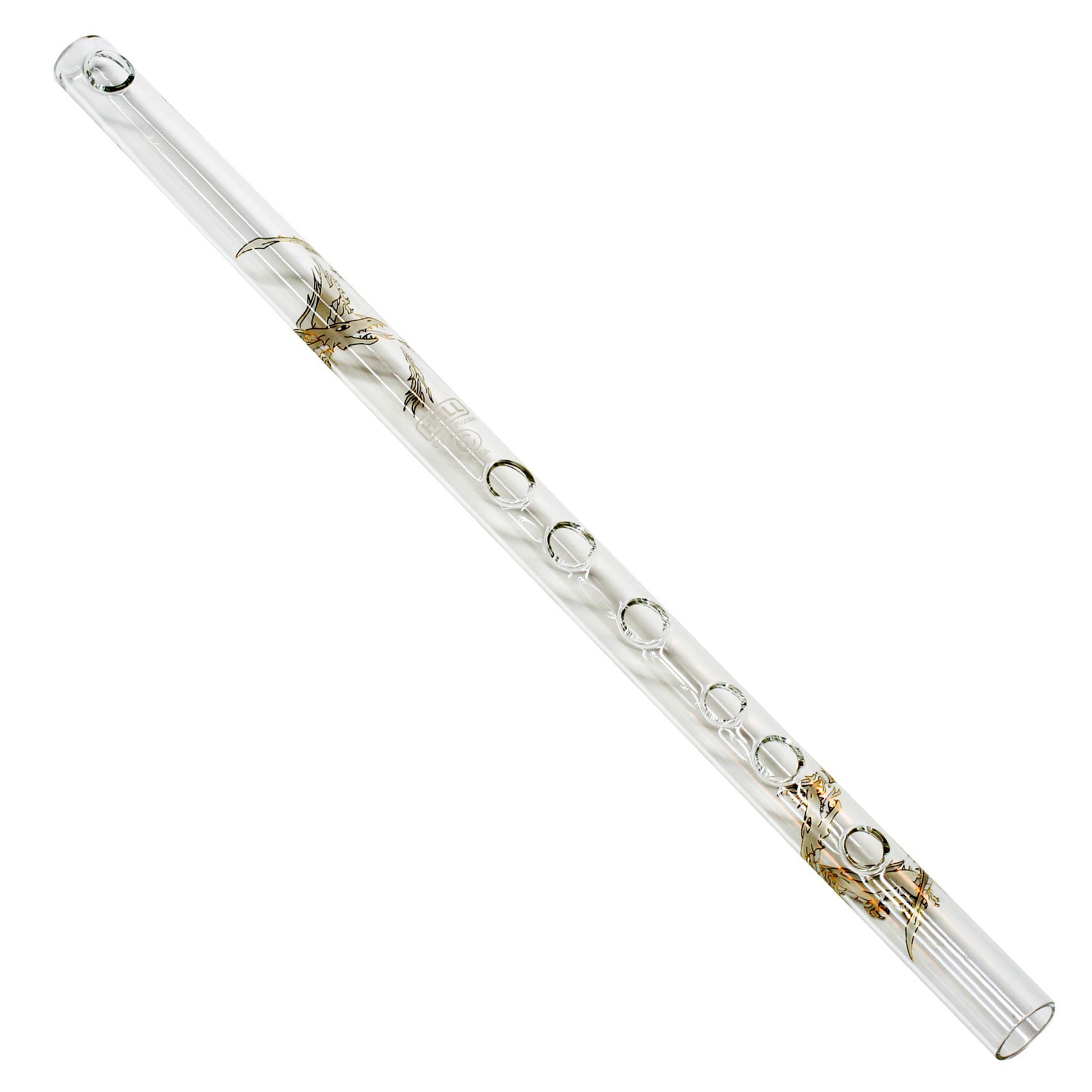 Hall Crystal Flute 11709 - Professional Inline Glass Flute in G Key - White Dragon Design - Perfect for Orchestras, Solo Performances & Wedding Ceremonies