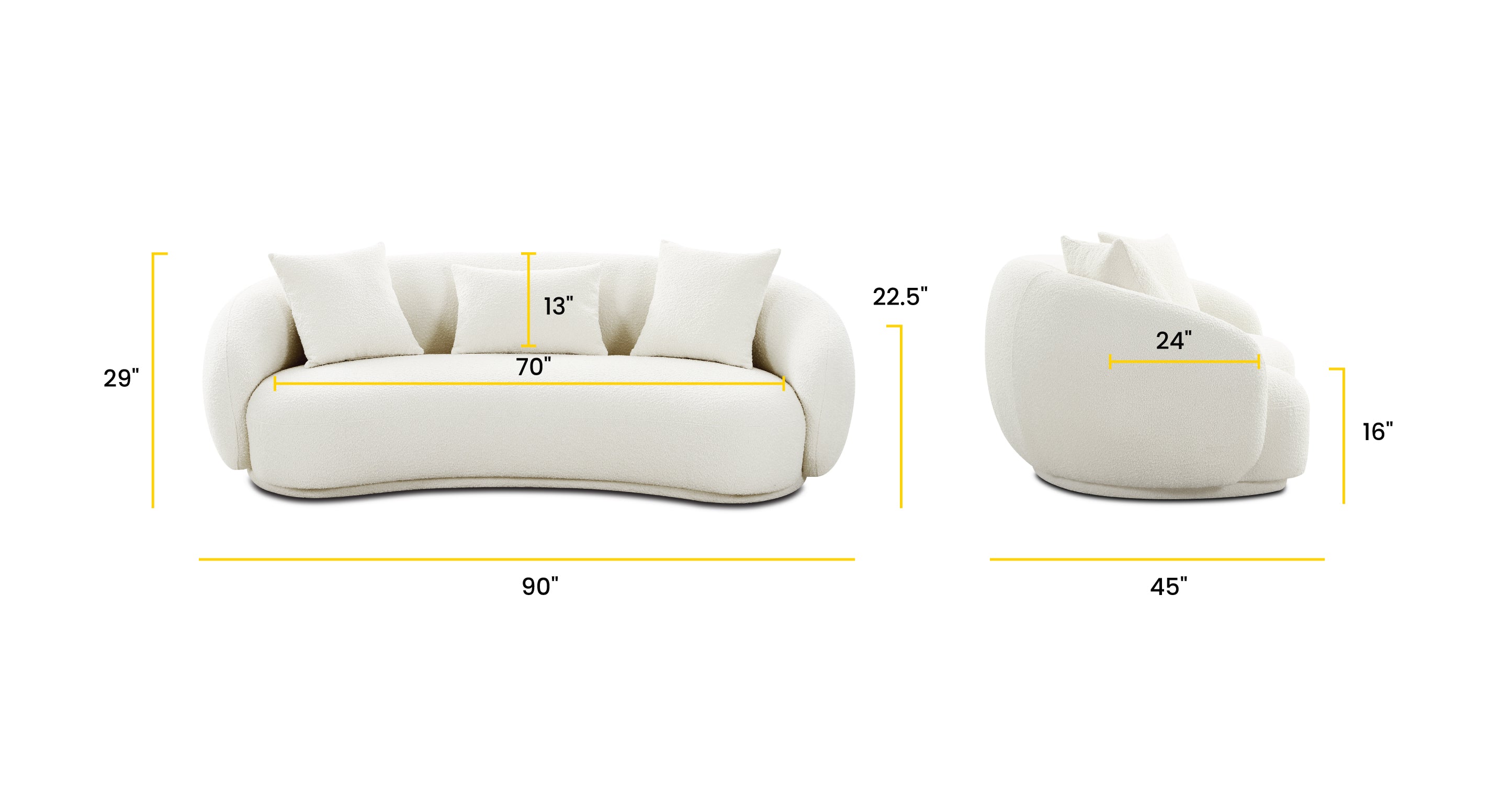 Nimes Sofa - Modern Comfortable Fabric Sofa for Living Room, Bedroom & Office | Perfect for Relaxing, Entertaining & Small Spaces