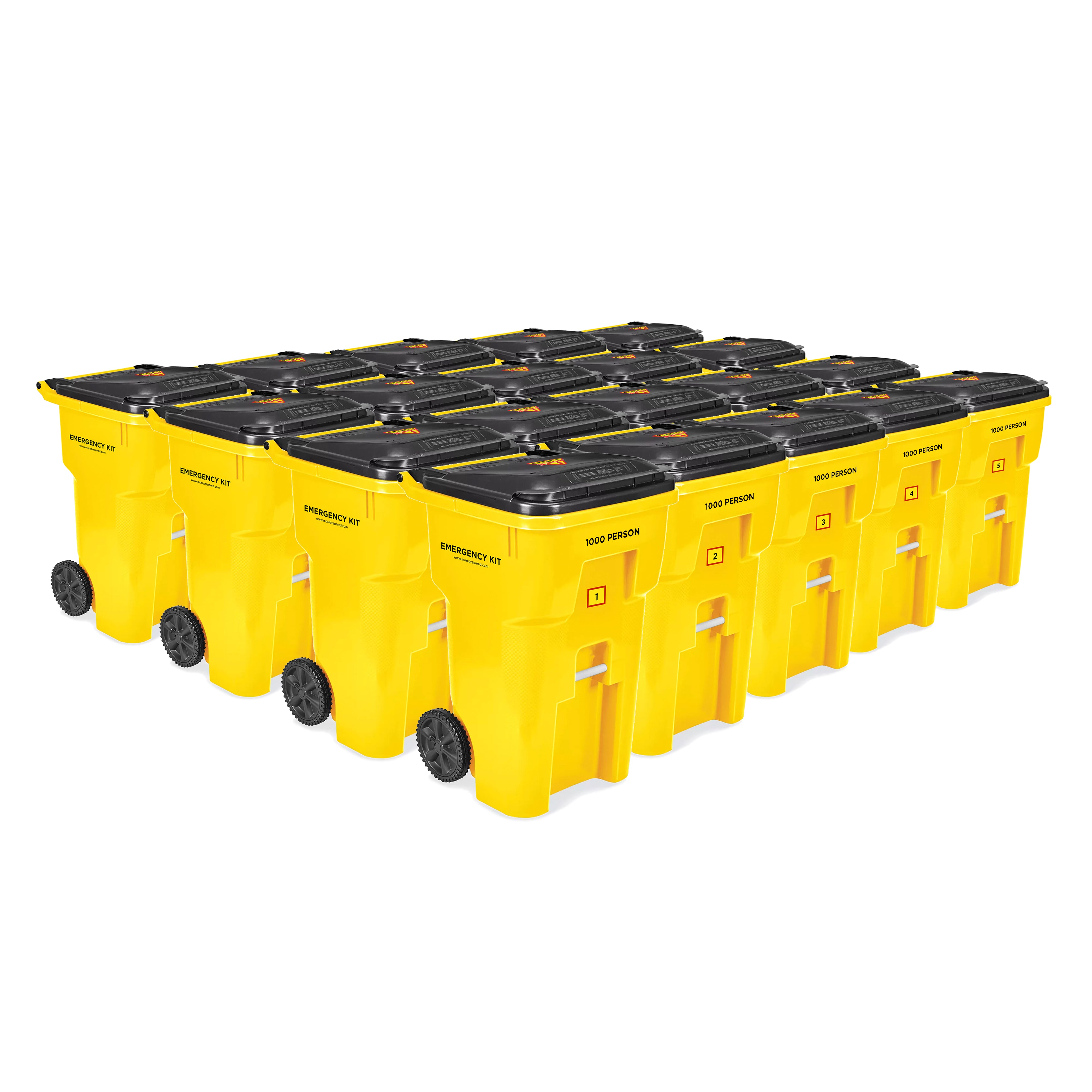GSA 1,000 Person Emergency Survival Kit in Rolling Bin - Disaster Preparedness for Schools, Offices & Community Shelters
