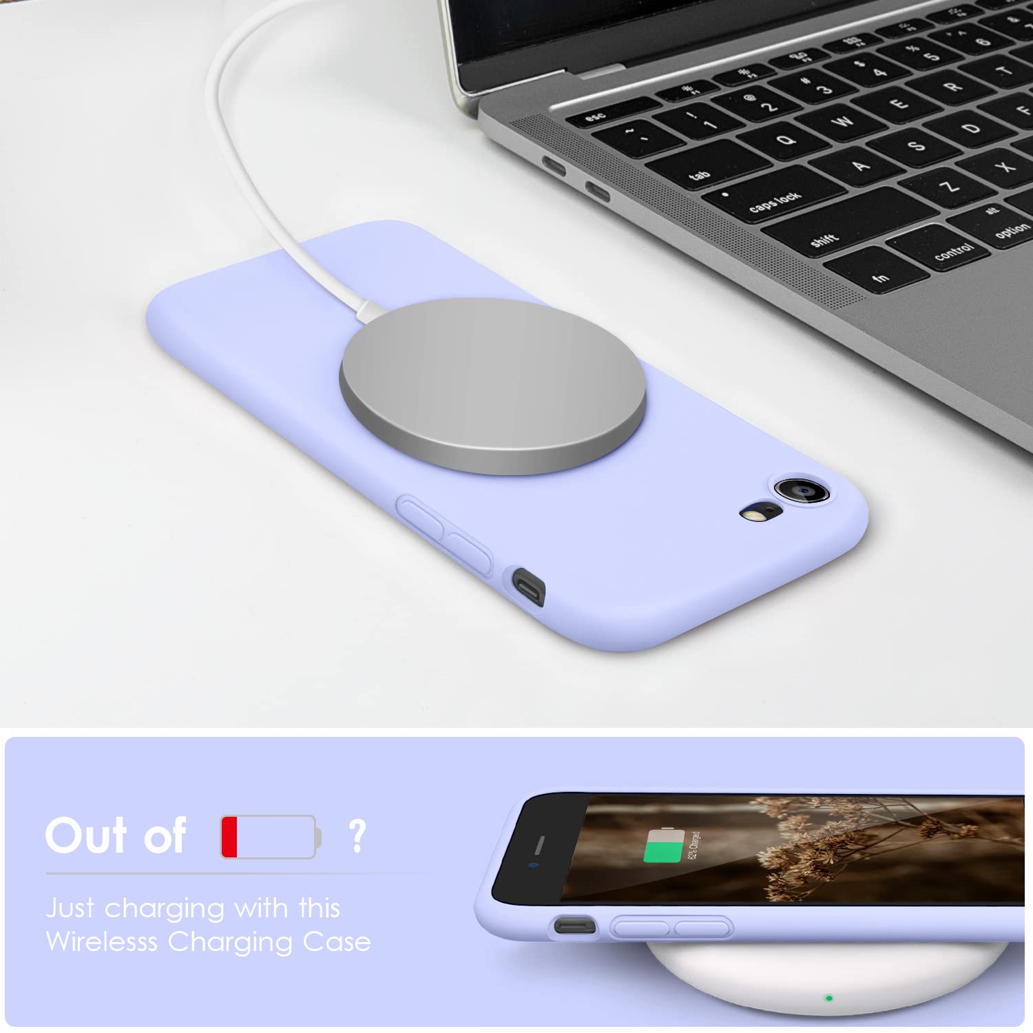 VIKESI Liquid Silicone Phone Case for iPhone SE 2022/2020, iPhone 8, iPhone 7 (4.7 Inch) - Ultra Soft Protective Cover with Premium Grip - Trendy Clove Purple Case for Women, Girls & Boys - Perfect for Everyday Use, Work & Travel