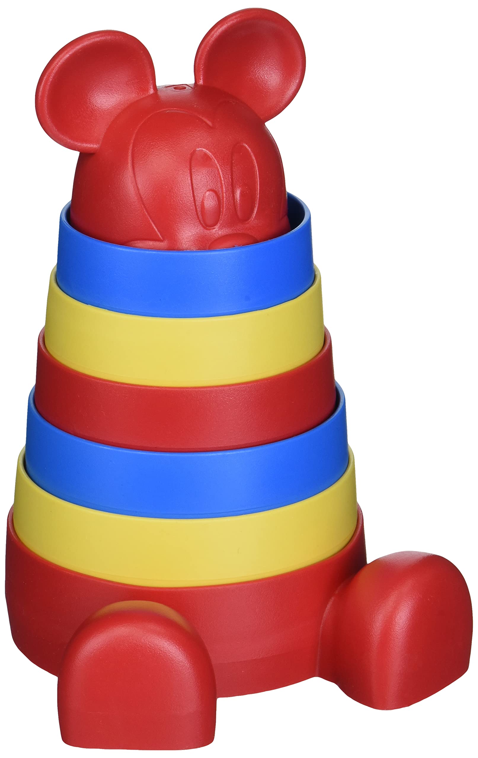 Green Toys Mickey Mouse Stacker - Colorful Stacking Toy for Toddlers & Kids | Eco-Friendly Plastic | Early Learning & Motor Skills Development | Perfect for Playtime, Daycare & Preschool Activities