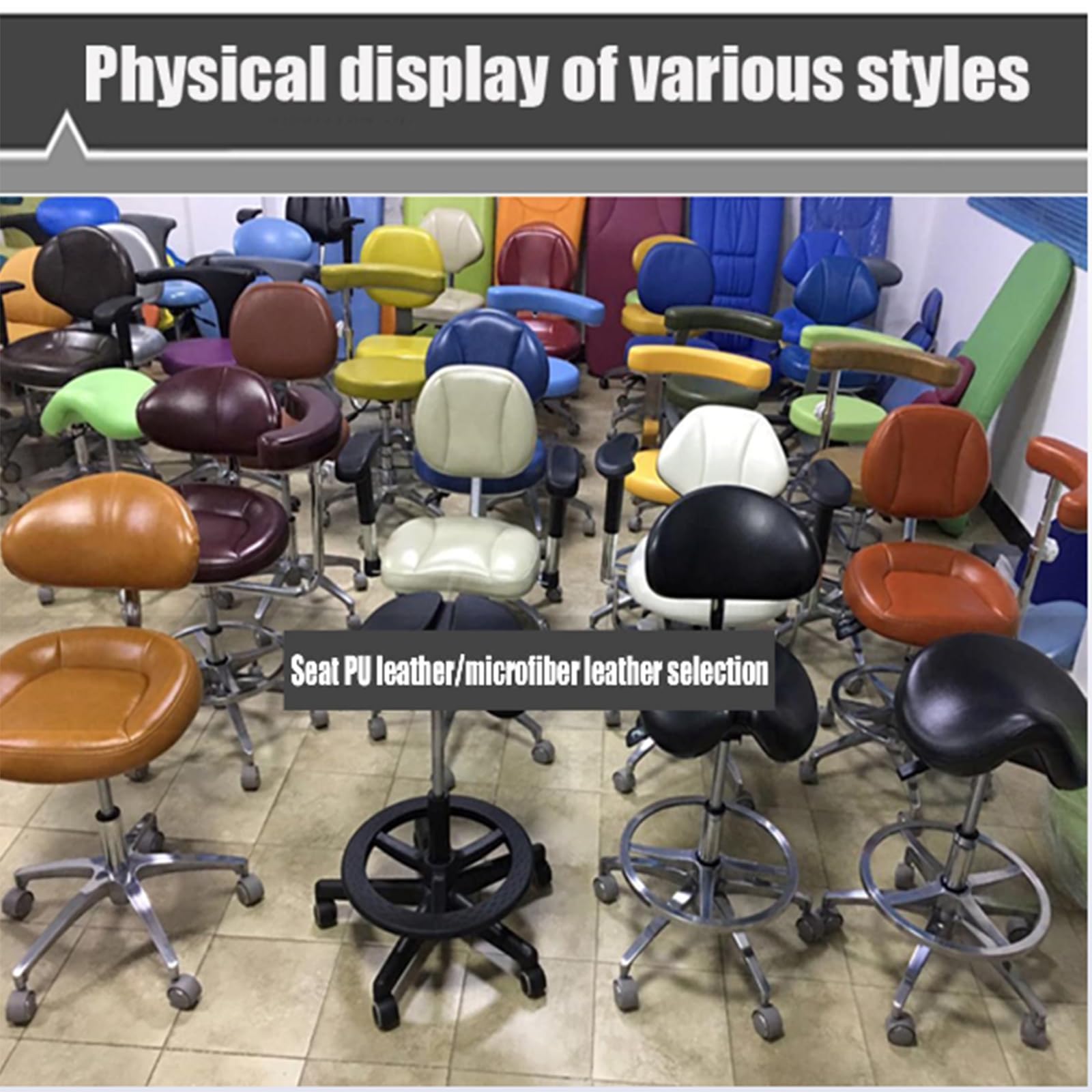 Adjustable Height Dental Stool with Armrest - Microfiber Leather Doctor Chair Assistant Stool for Dentists, Hygienists & Medical Professionals - Perfect for Dental Clinics, Exam Rooms & Medical Offices