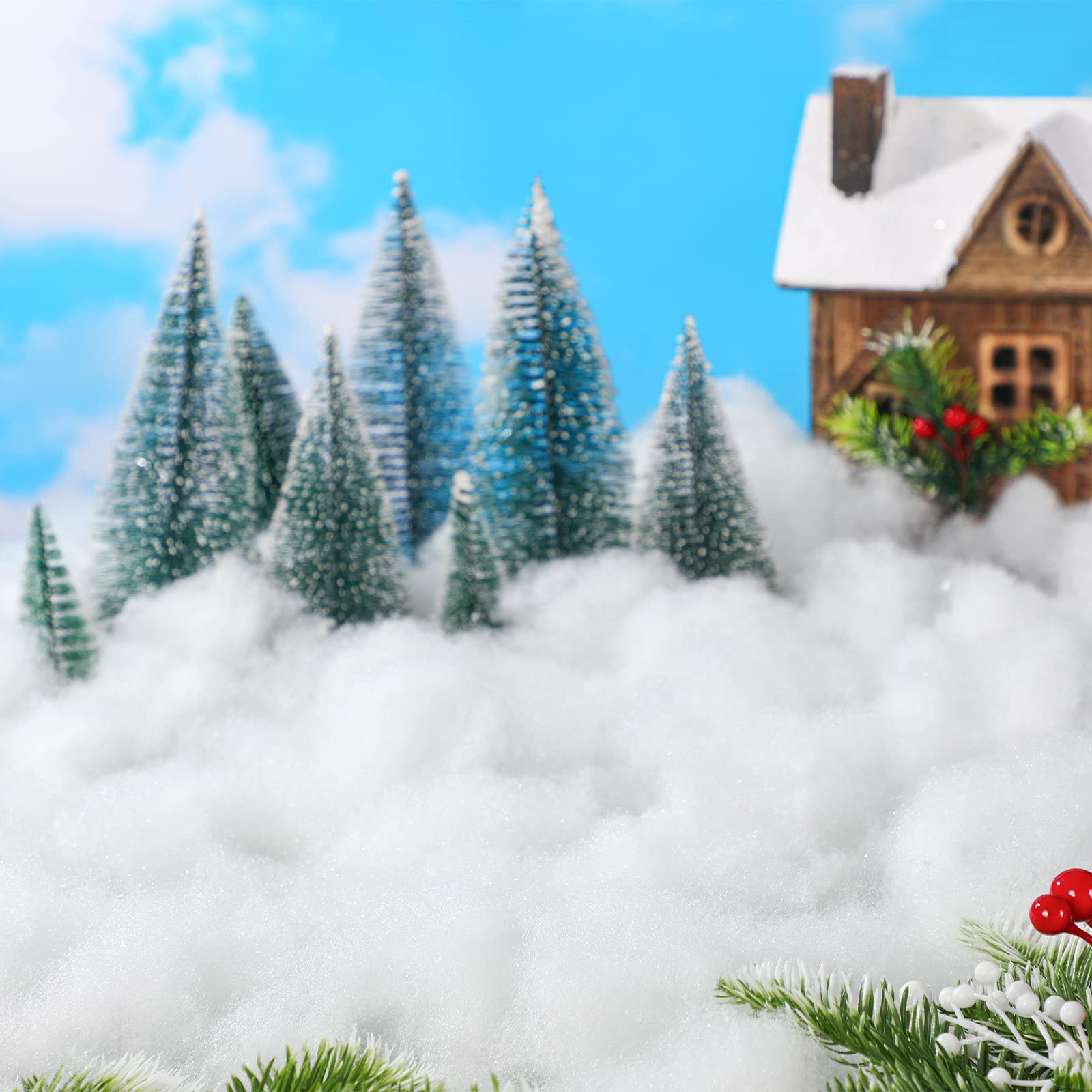 Tatuo Artificial Fake Snow Blanket - 35.8 x 7.8 Inch Christmas Village Display, Fluffy Tree Base Cover for Winter Wonderland Decor (2-Pack) - Perfect for Holiday Home Decor, Christmas Tree Skirts & Festive Winter Scenes